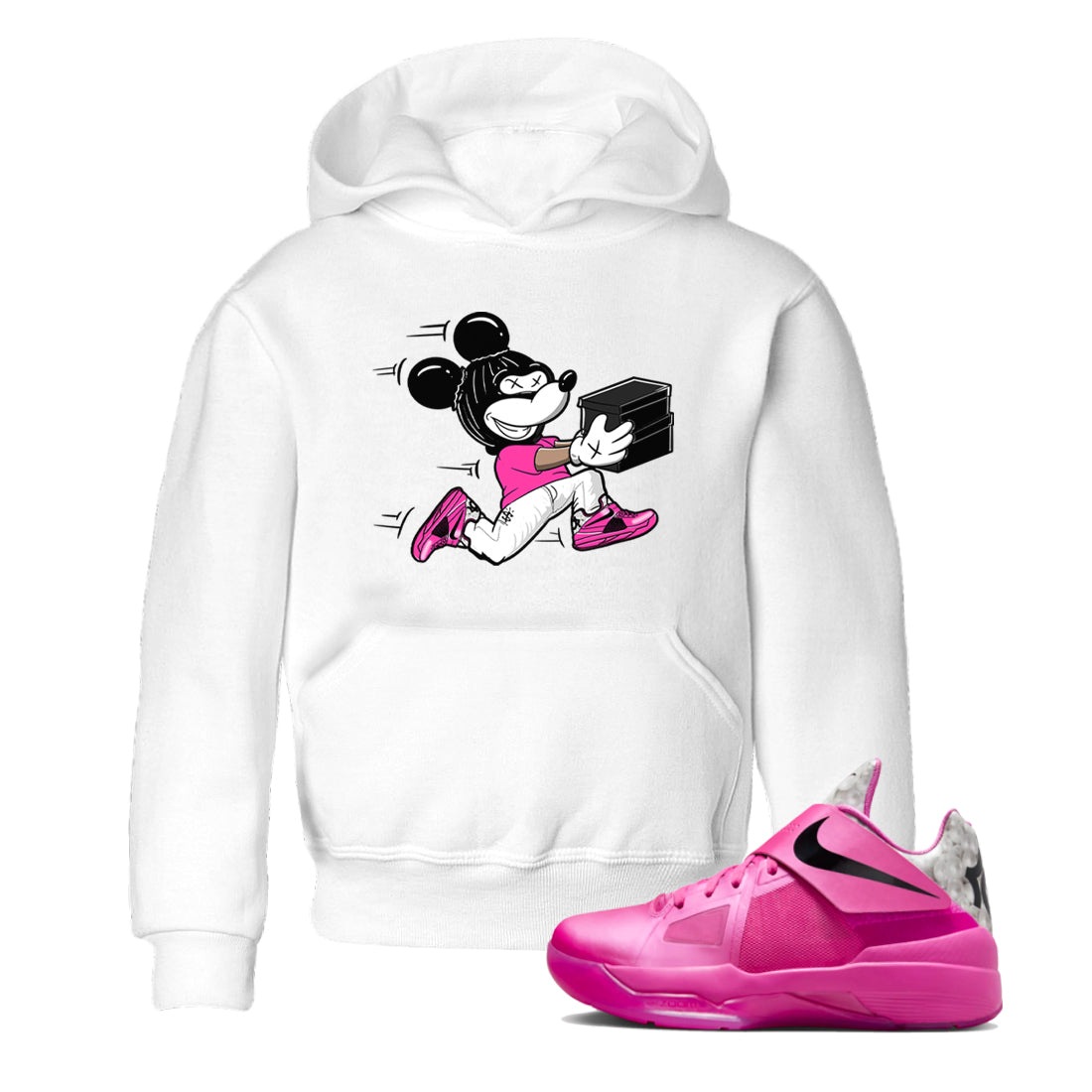 Nike KD 4 Retro Aunt Pearl shirts to match jordans Thief Mouse sneaker match tees Nike KD 4 Aunt Pearl match shoes to clothes Drip Gear Zone Youth Baby White 1 tee