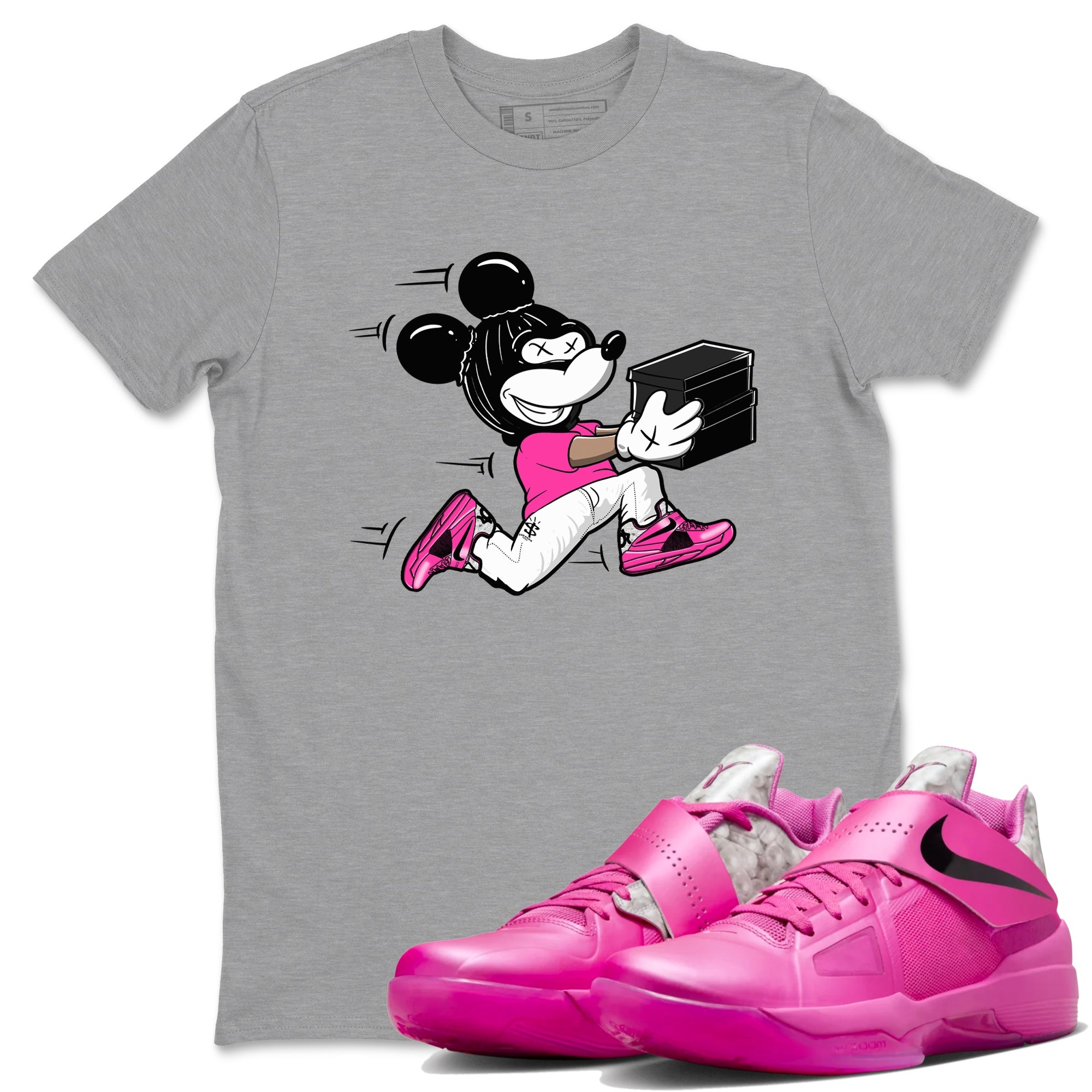 Nike KD 4 Retro Aunt Pearl shirts to match jordans Thief Mouse sneaker match tees Nike KD 4 Aunt Pearl match shoes to clothes Drip Gear Zone unisex cotton Heather Grey 1 shirts