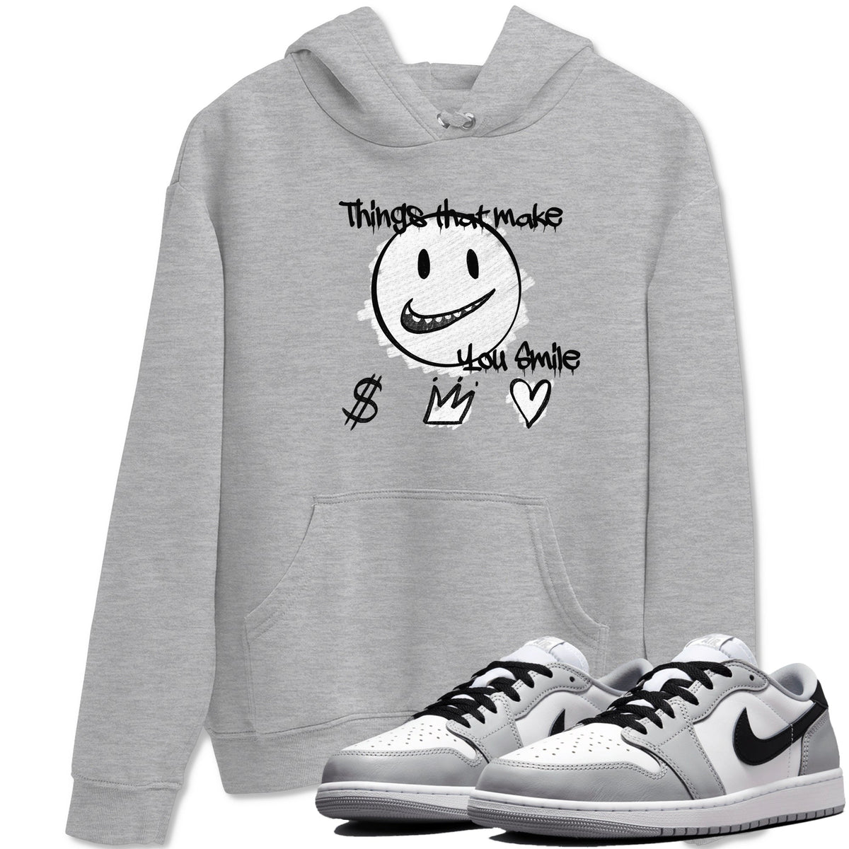 AJ1 Barons shirts to match jordans Things That Make You Smile sneaker match tees Air Jordan 1 Barons Drip Gear Zone streetwear brand Heather Grey 1 unisex cotton tee