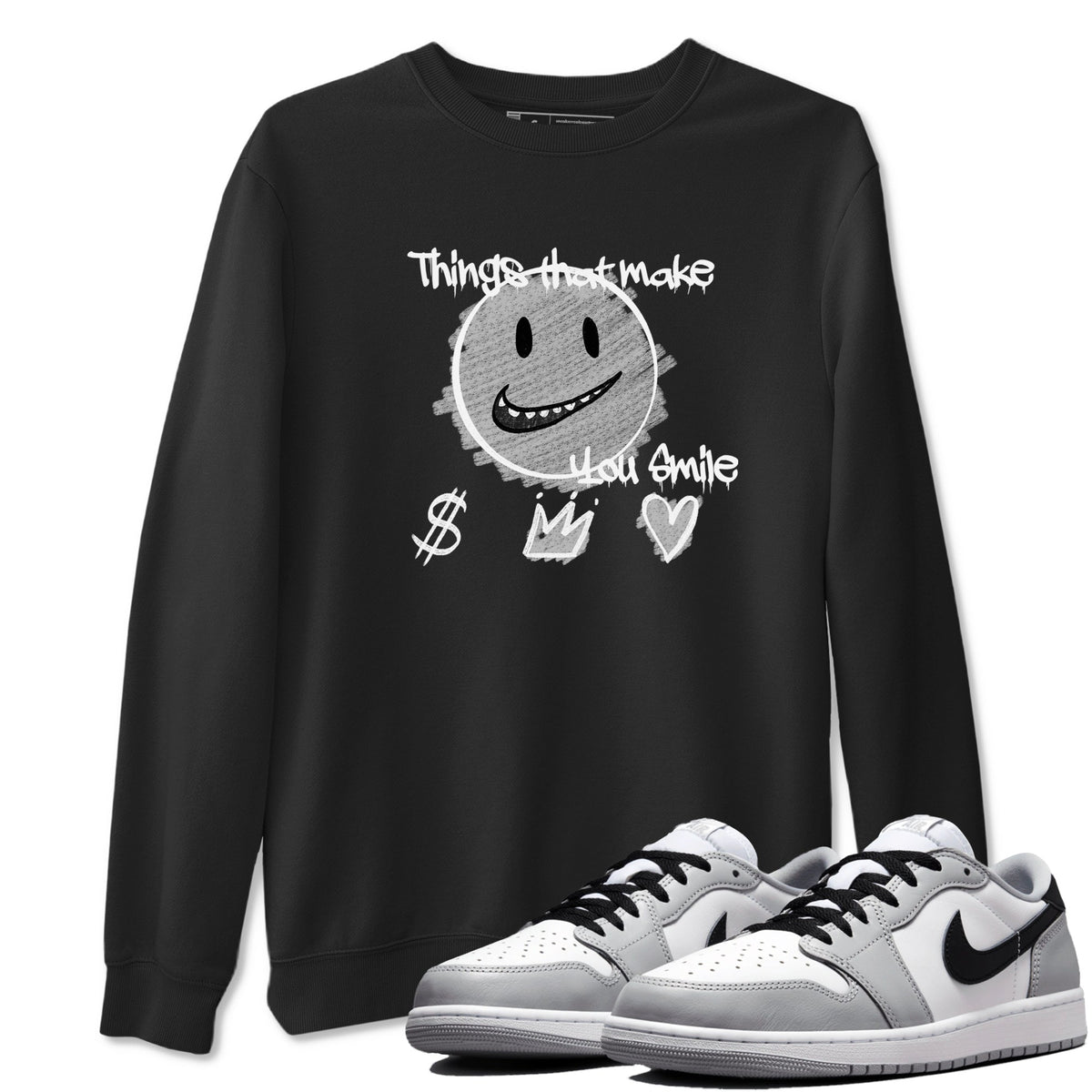 AJ1 Barons shirts to match jordans Things That Make You Smile sneaker match tees Air Jordan 1 Barons Drip Gear Zone streetwear brand Black 1 unisex cotton tee