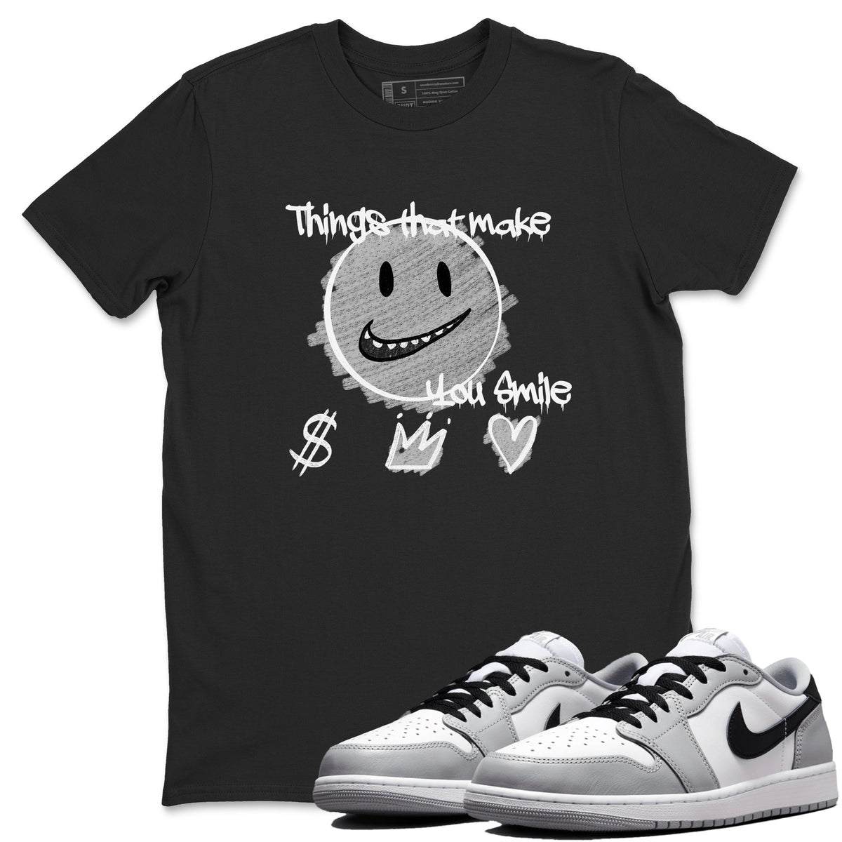 AJ1 Barons shirts to match jordans Things That Make You Smile sneaker match tees Air Jordan 1 Barons Drip Gear Zone streetwear brand Black 1 unisex cotton tee