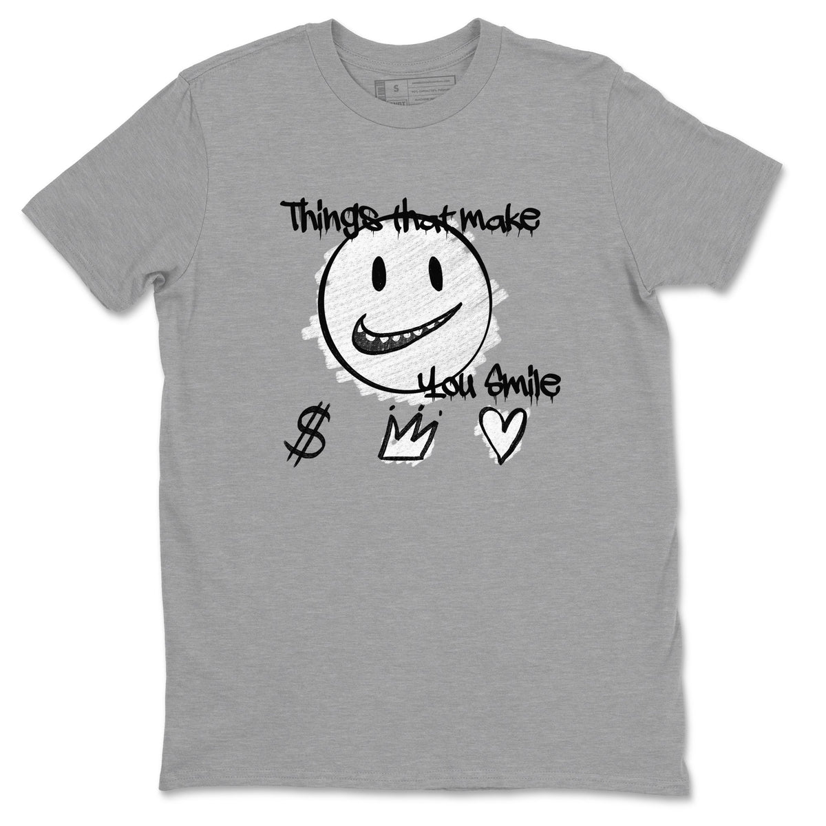 AJ1 Barons shirts to match jordans Things That Make You Smile sneaker match tees Air Jordan 1 Barons Drip Gear Zone streetwear brand Heather Grey 2 unisex cotton tee