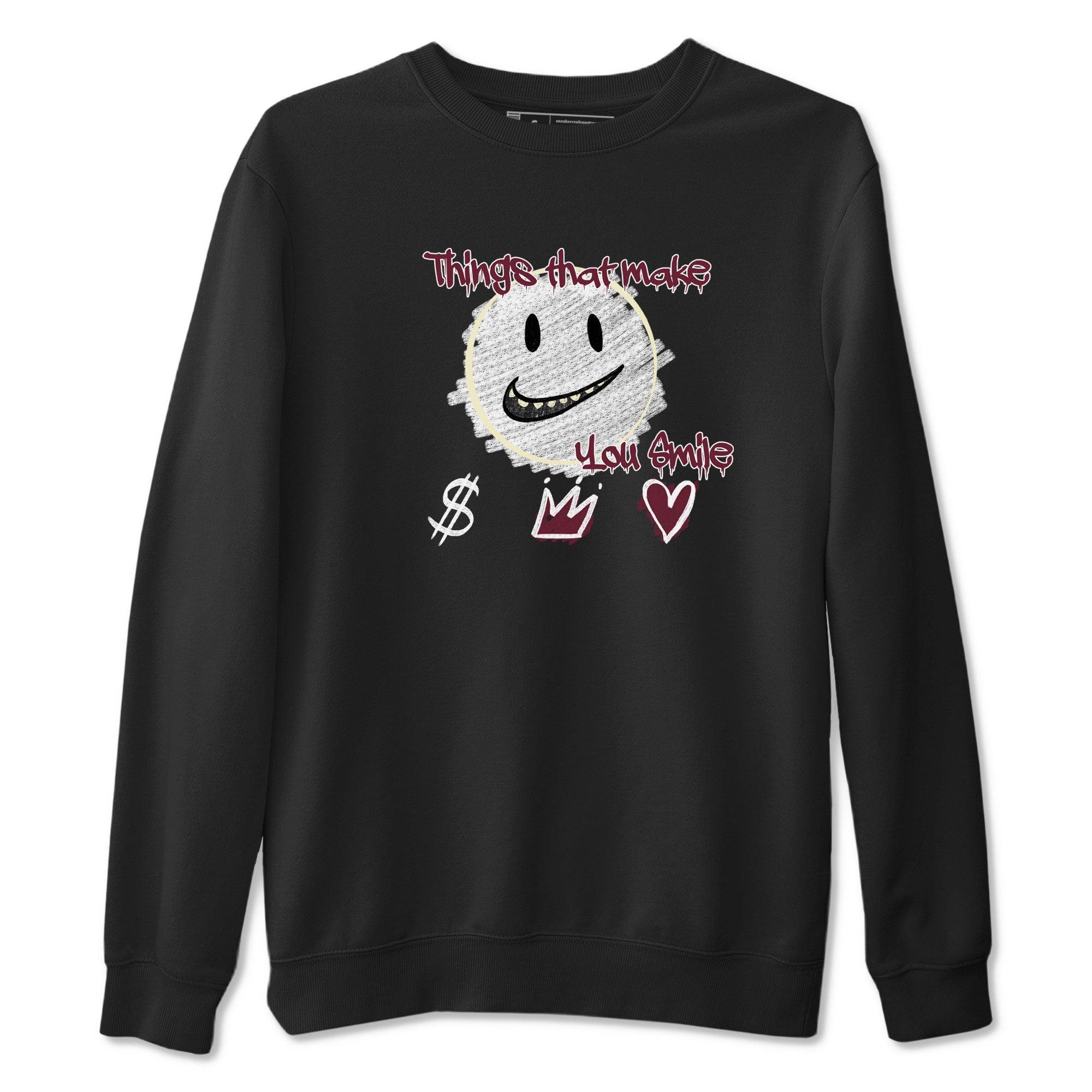 AJ3 A Ma Maniere x Burgundy Crush shirts to match jordans Things That Make You Smile sneaker match tees A Ma Maniére x Air Jordan 3 "Burgundy Crush" Drip Gear Zone streetwear brand Black 2 unisex cotton tee