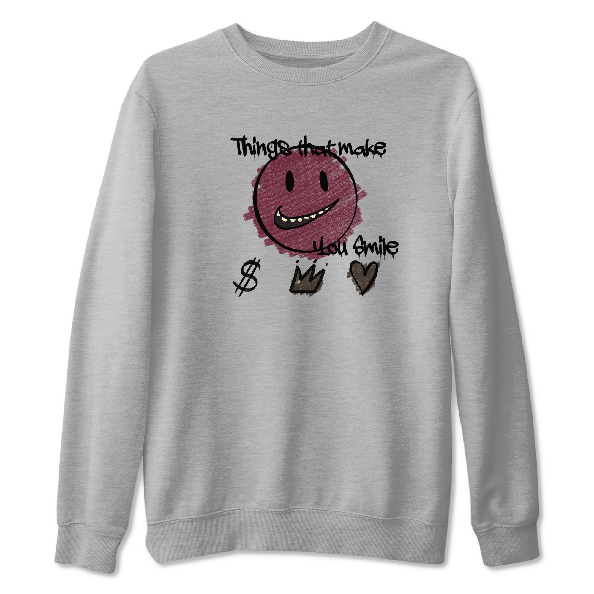 AJ3 A Ma Maniere x Burgundy Crush shirts to match jordans Things That Make You Smile sneaker match tees A Ma Maniére x Air Jordan 3 "Burgundy Crush" Drip Gear Zone streetwear brand Heather Grey 2 unisex cotton tee