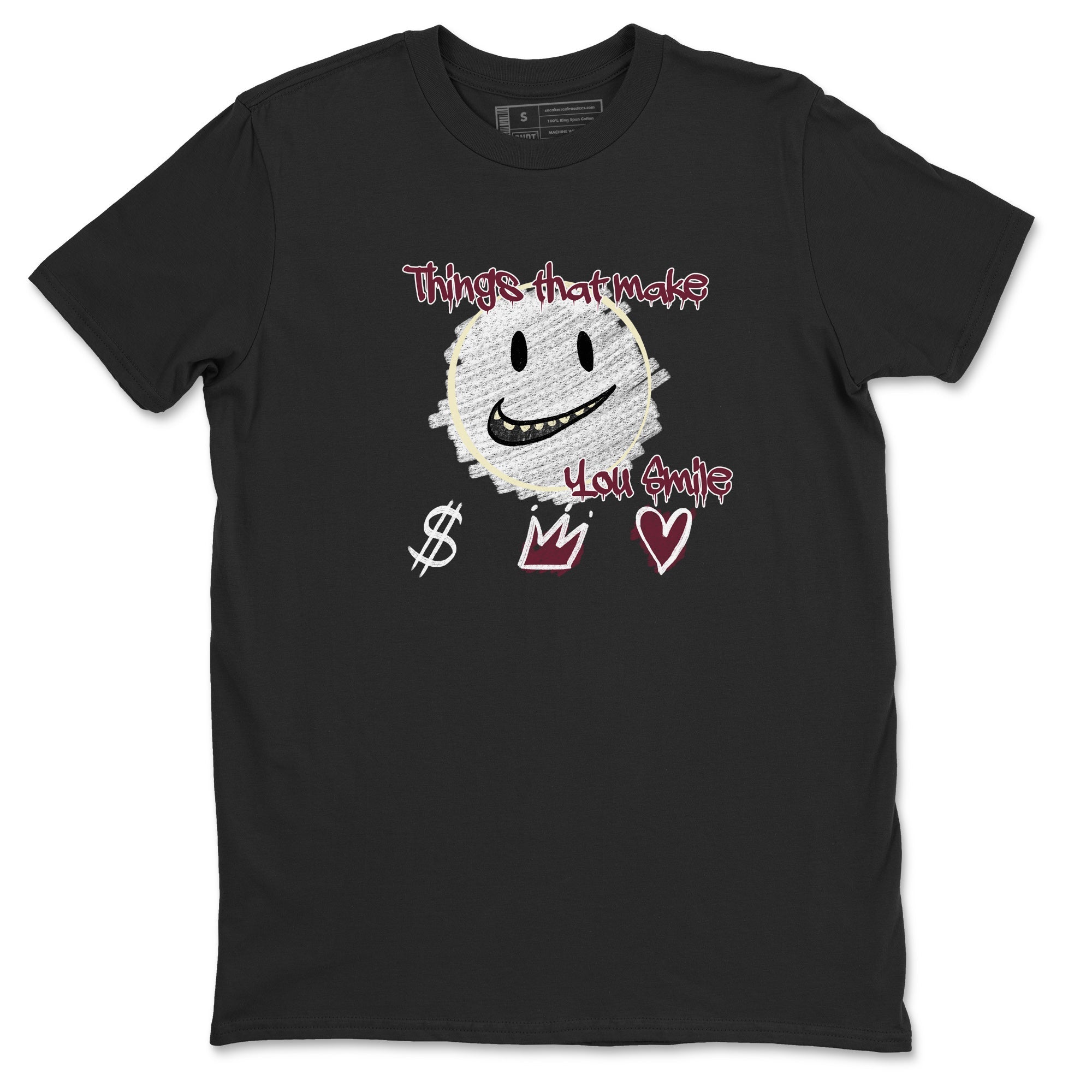 AJ3 A Ma Maniere x Burgundy Crush shirts to match jordans Things That Make You Smile sneaker match tees A Ma Maniére x Air Jordan 3 "Burgundy Crush" Drip Gear Zone streetwear brand Black 2 unisex cotton tee
