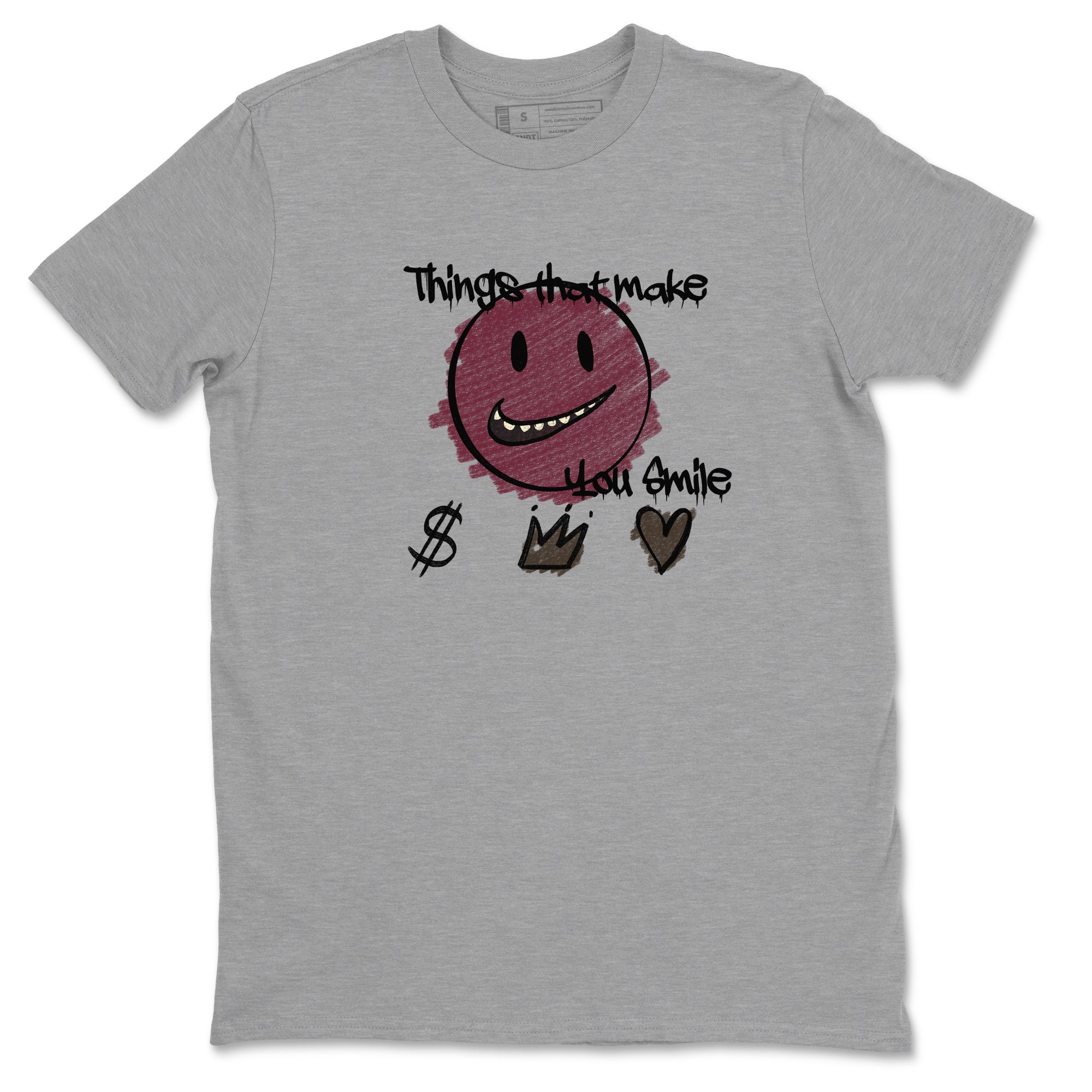 AJ3 A Ma Maniere x Burgundy Crush shirts to match jordans Things That Make You Smile sneaker match tees A Ma Maniére x Air Jordan 3 "Burgundy Crush" Drip Gear Zone streetwear brand Heather Grey 2 unisex cotton tee