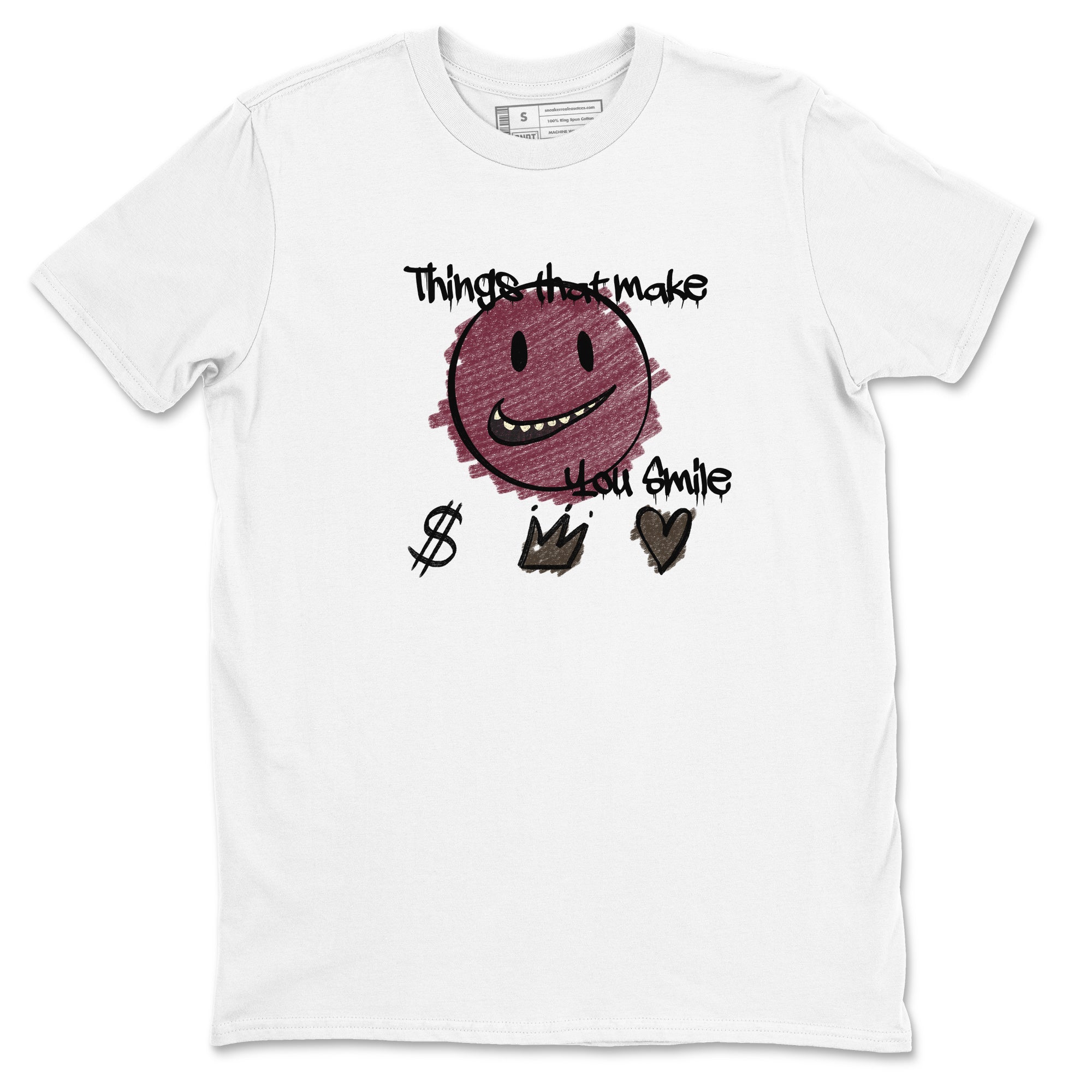 AJ3 A Ma Maniere x Burgundy Crush shirts to match jordans Things That Make You Smile sneaker match tees A Ma Maniére x Air Jordan 3 "Burgundy Crush" Drip Gear Zone streetwear brand White 2 unisex cotton tee