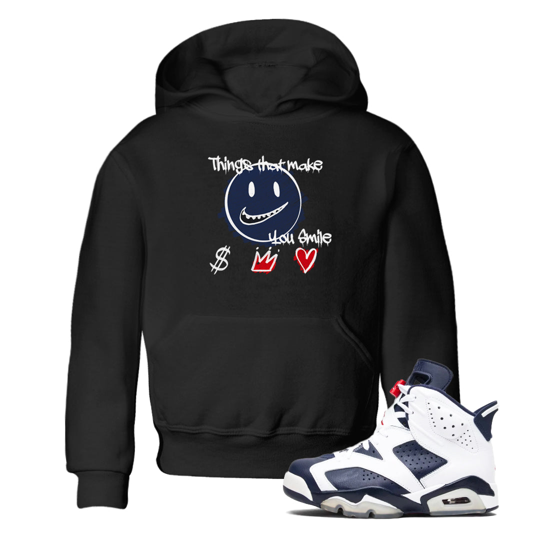 6s Olympic shirts to match jordans Things That Make You Smile sneaker match tees Air Jordan 6 Olympic Drip Gear Zone streetwear brand Baby and Youth Black 1 cotton tee