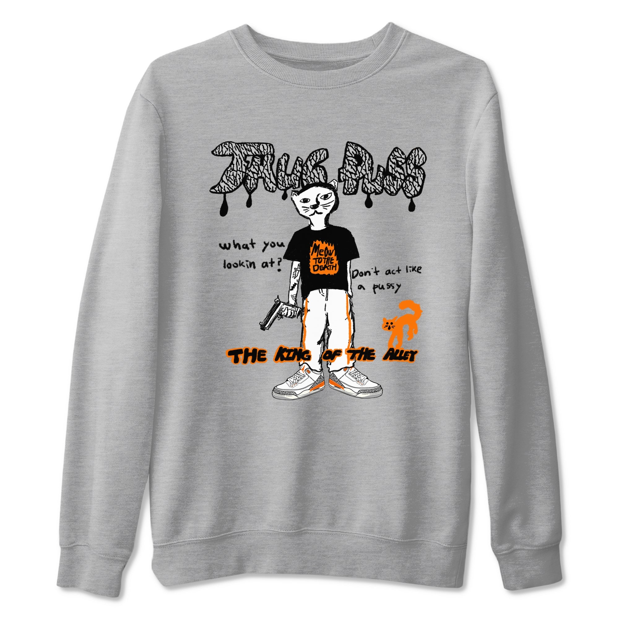 AJ3 Georgia Peach shirt to match jordans Thug Puss sneaker tees Air Jordan 3 Retro Georgia Peach Drip Gear Zone unisex cotton Heather Grey 2 crew neck shirt