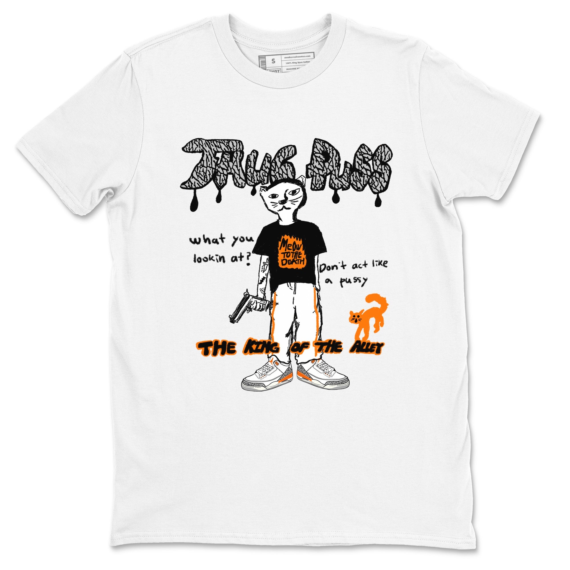 AJ3 Georgia Peach shirt to match jordans Thug Puss sneaker tees Air Jordan 3 Retro Georgia Peach Drip Gear Zone unisex cotton White 2 crew neck shirt