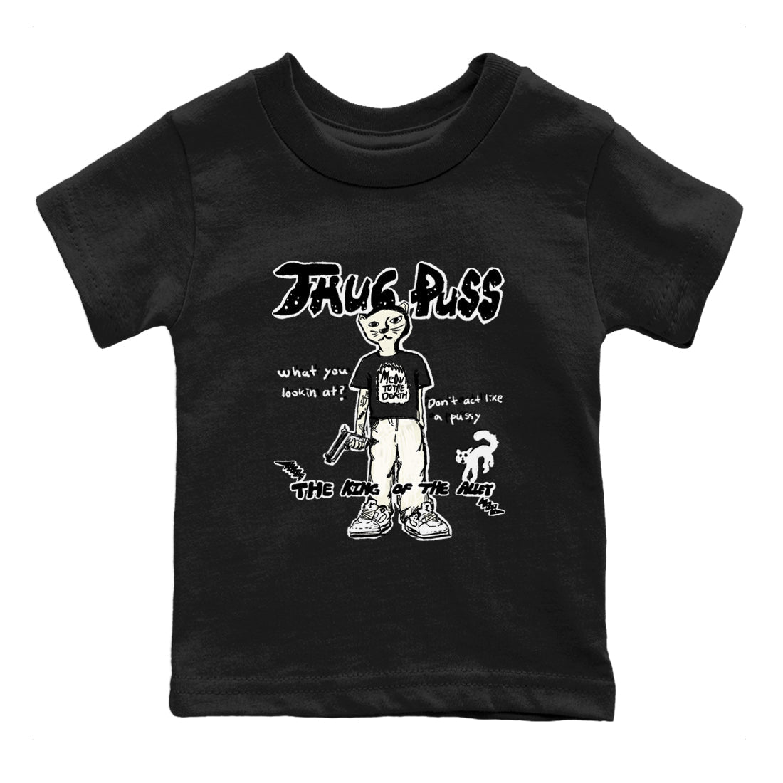 5s Sail shirt to match jordans Thug Puss sneaker tees Air Jordan 5 Sail Drip Gear Zone baby toddler Black 2 cotton Shirt