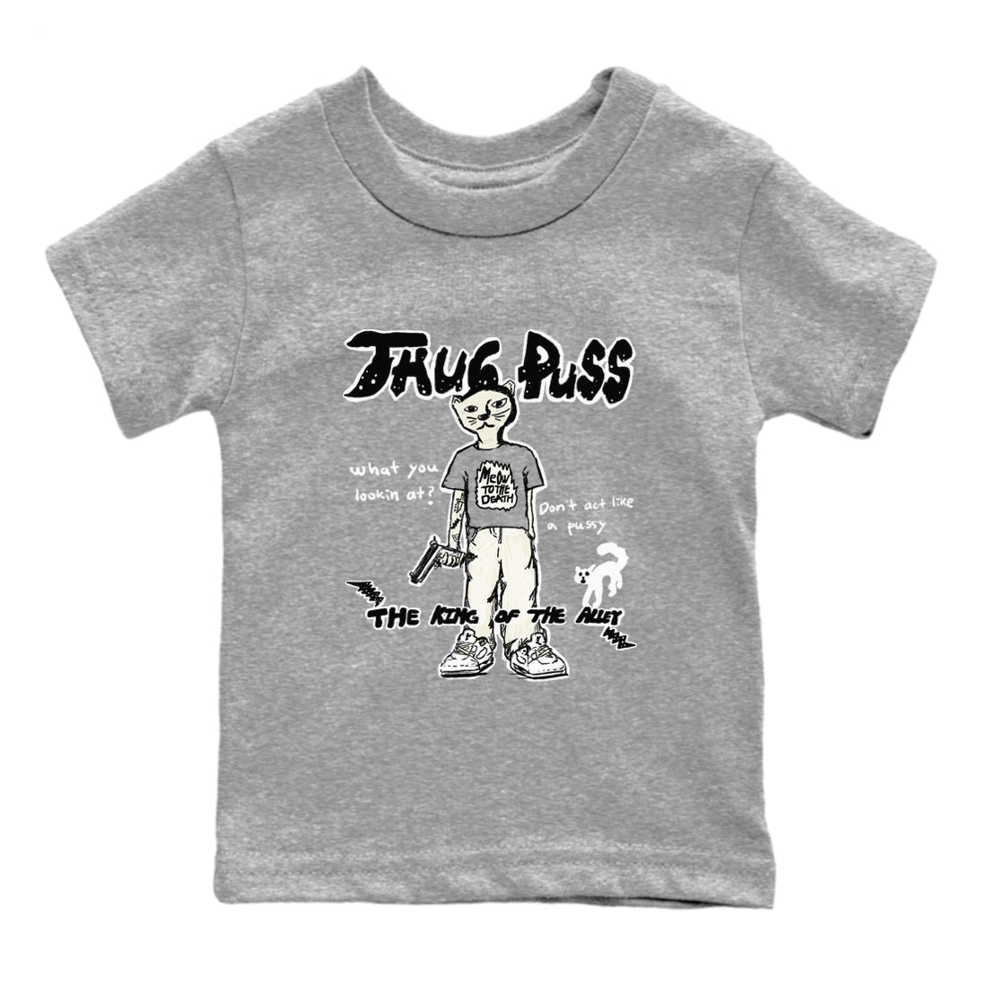 5s Sail shirt to match jordans Thug Puss sneaker tees Air Jordan 5 Sail Drip Gear Zone baby toddler Heather Grey 2 cotton Shirt