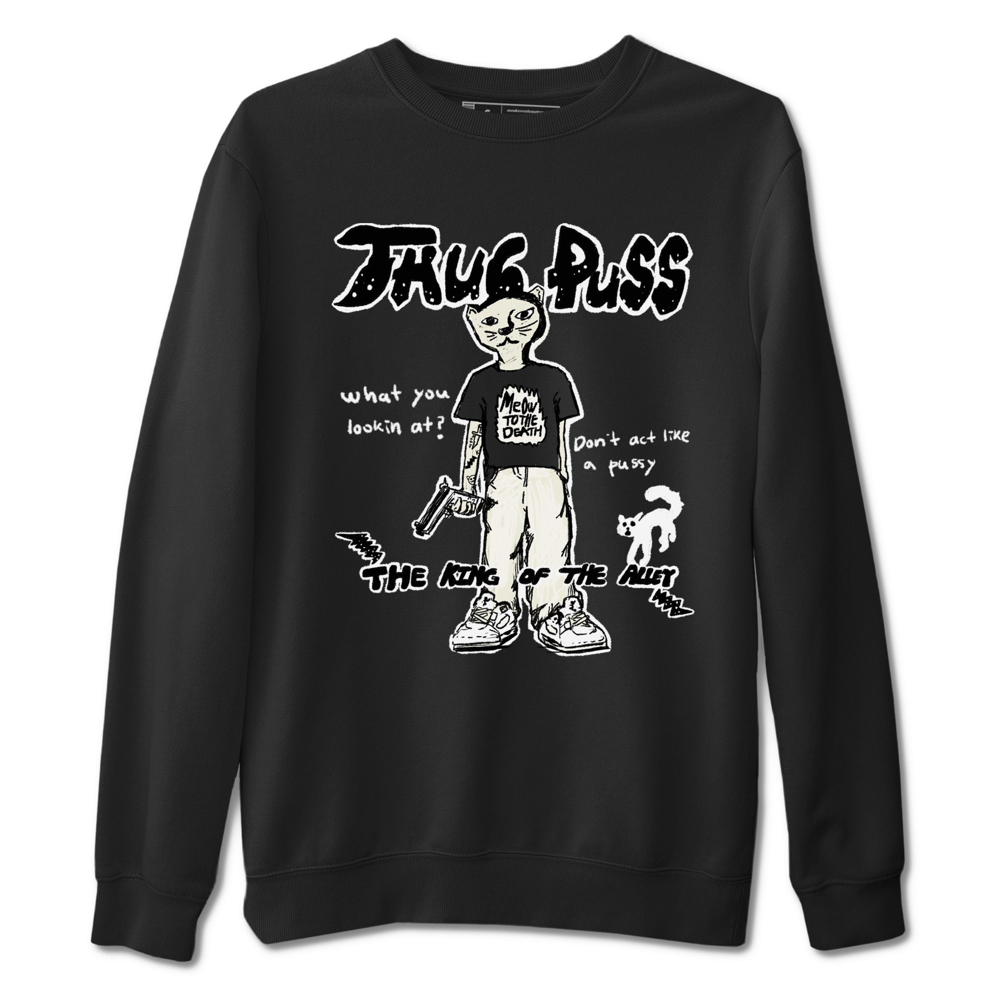 5s Sail shirt to match jordans Thug Puss sneaker tees Air Jordan 5 Sail Drip Gear Zone unisex cotton Black 2 crew neck shirt