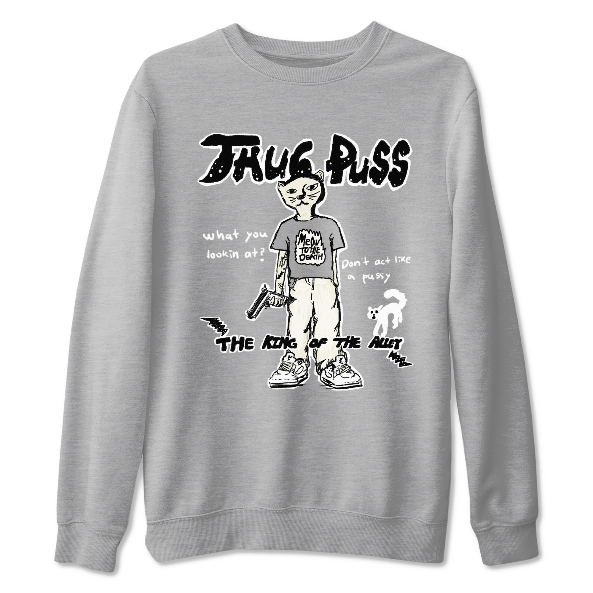 5s Sail shirt to match jordans Thug Puss sneaker tees Air Jordan 5 Sail Drip Gear Zone unisex cotton Heather Grey 2 crew neck shirt
