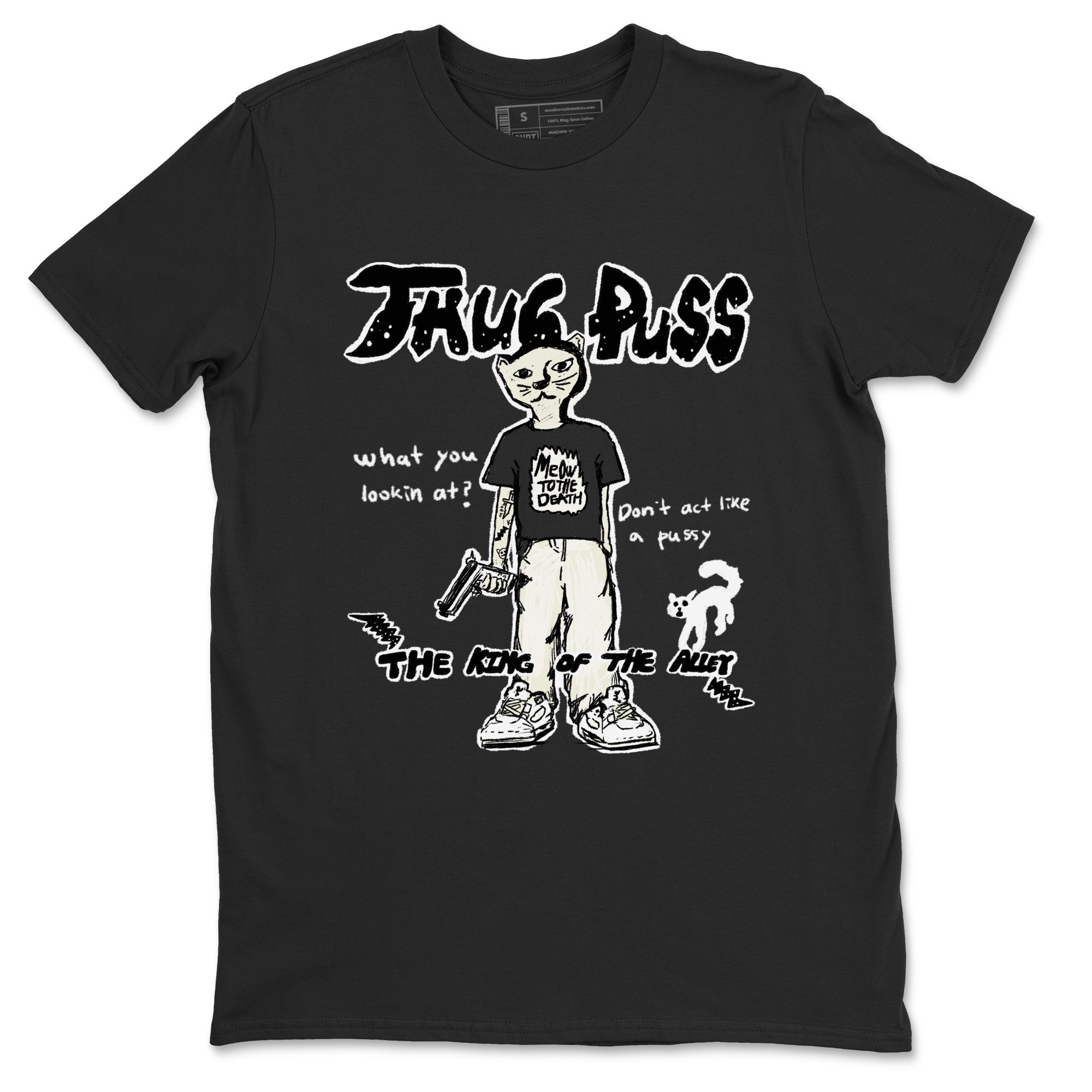 5s Sail shirt to match jordans Thug Puss sneaker tees Air Jordan 5 Sail Drip Gear Zone unisex cotton Black 2 crew neck shirt