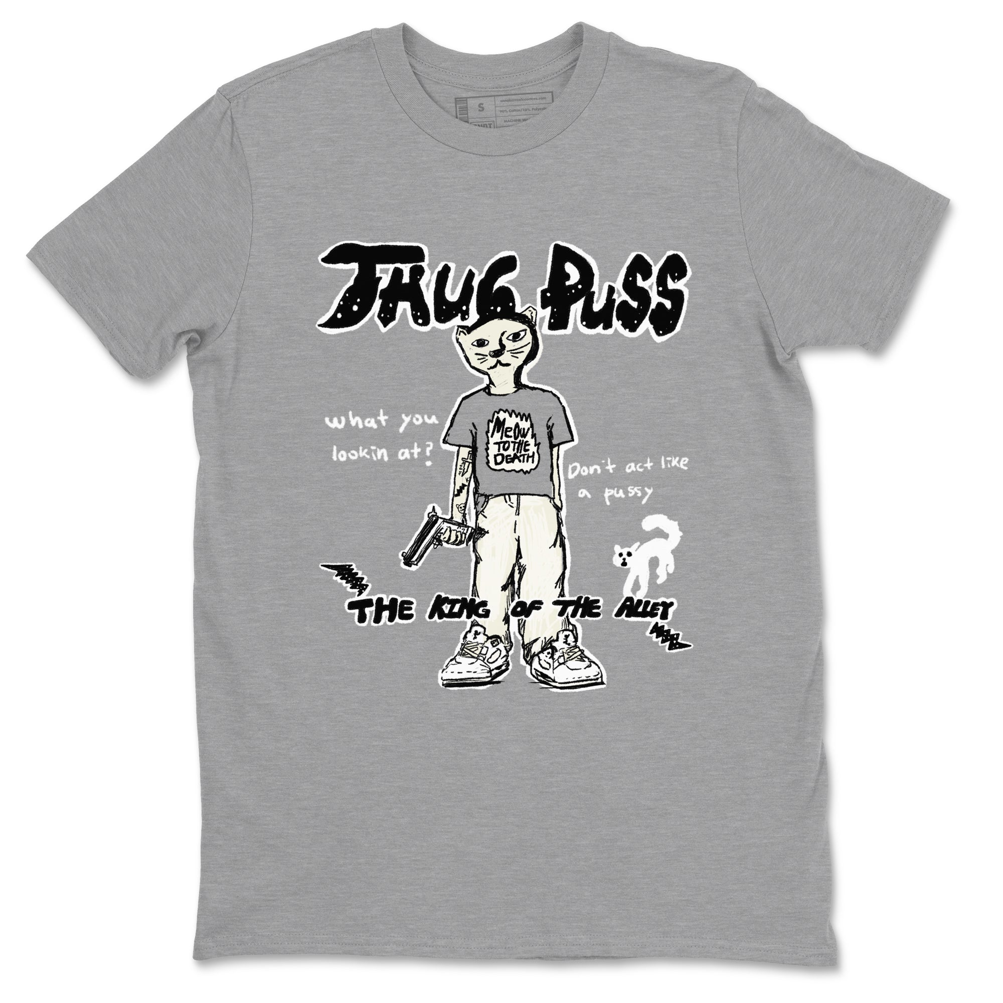 5s Sail shirt to match jordans Thug Puss sneaker tees Air Jordan 5 Sail Drip Gear Zone unisex cotton Heather Grey 2 crew neck shirt