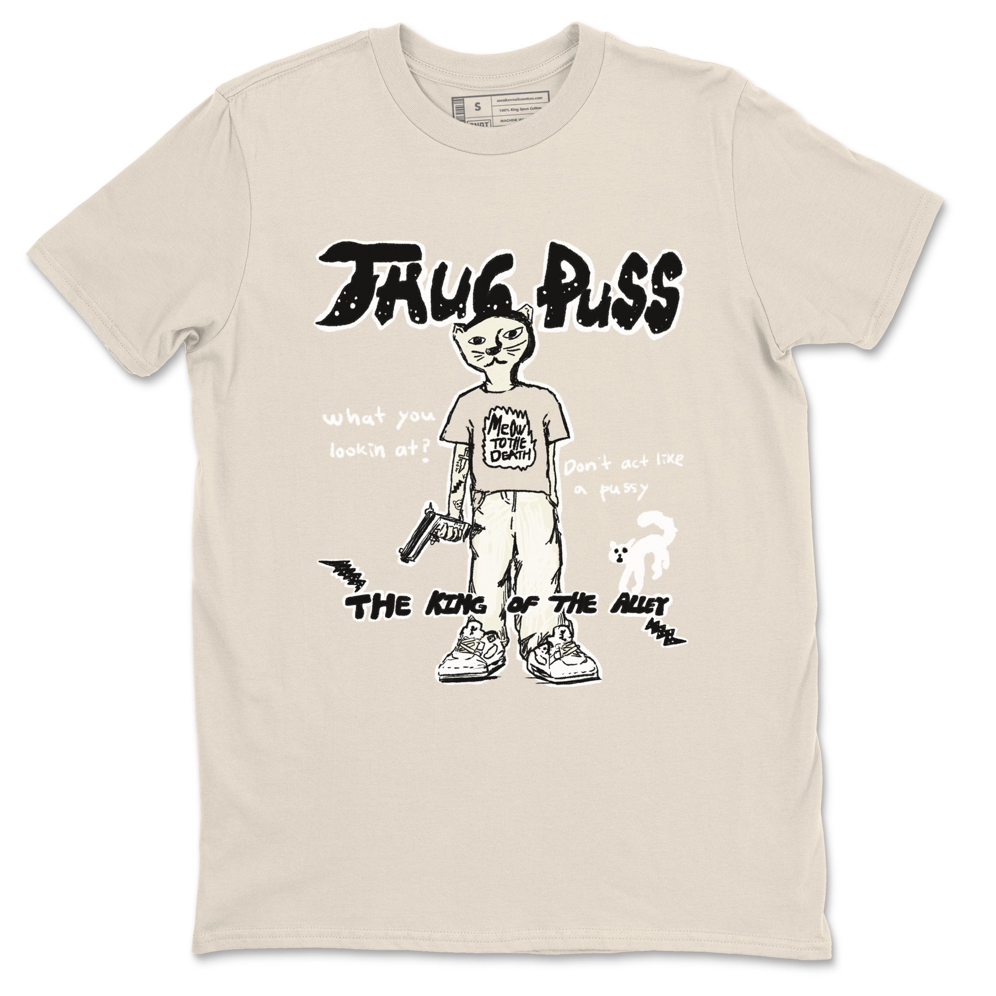 5s Sail shirt to match jordans Thug Puss sneaker tees Air Jordan 5 Sail Drip Gear Zone unisex cotton Natural 2 crew neck shirt