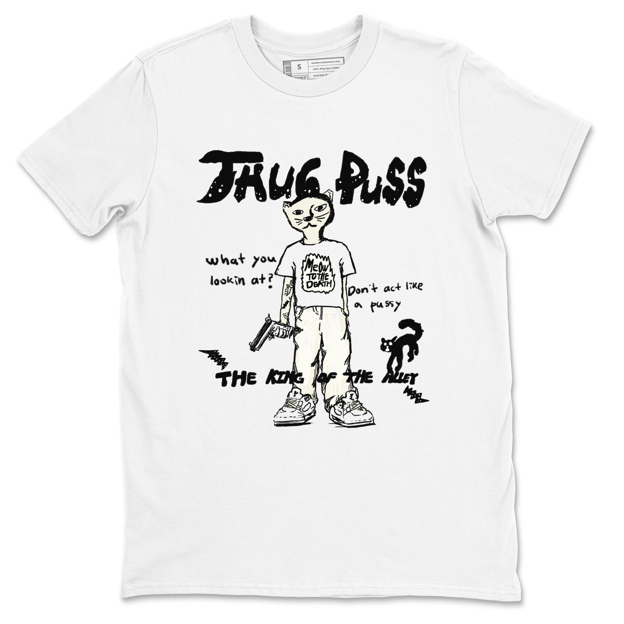 5s Sail shirt to match jordans Thug Puss sneaker tees Air Jordan 5 Sail Drip Gear Zone unisex cotton White 2 crew neck shirt