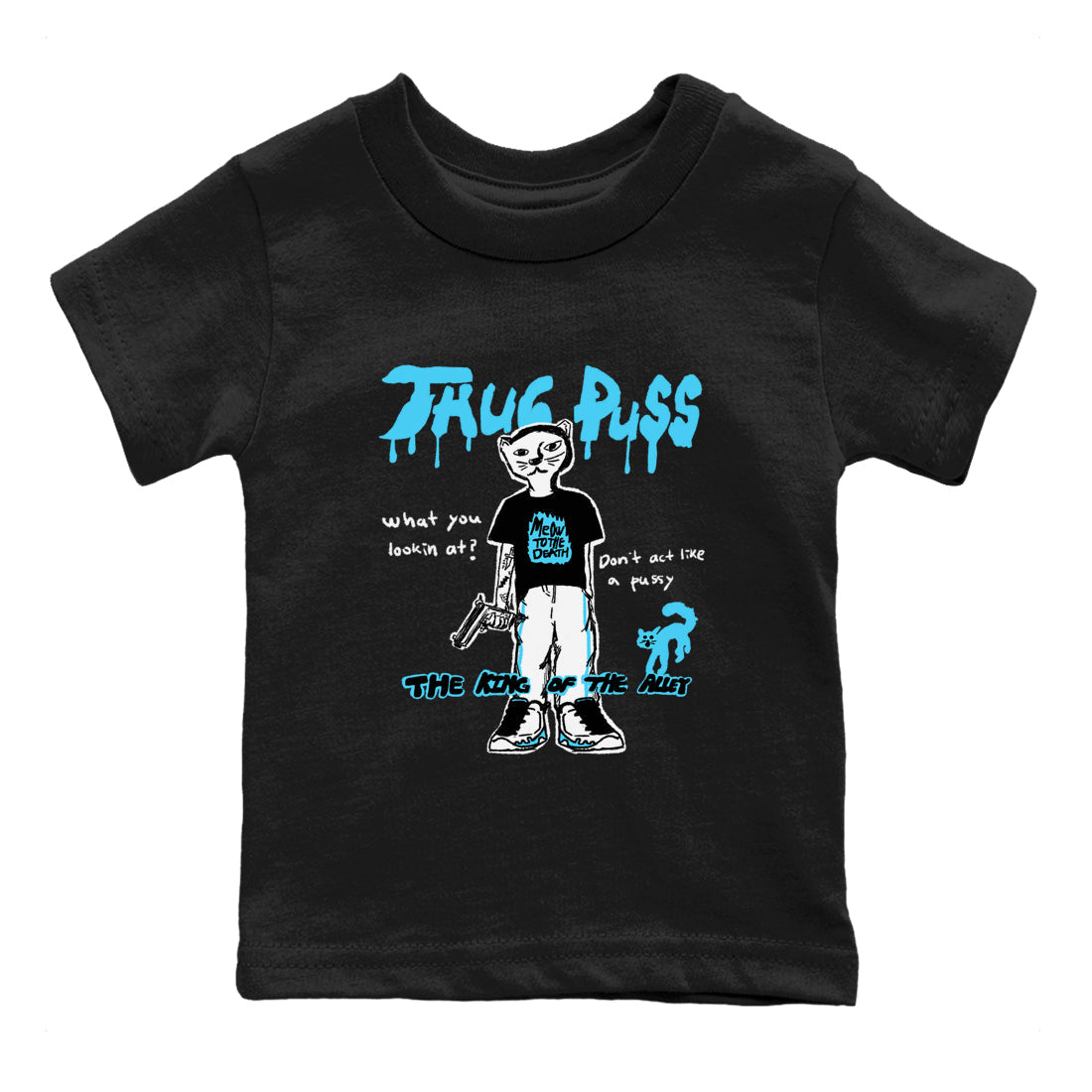 9s Powder Blue shirt to match jordans Thug Puss sneaker tees Air Jordan 9 Powder Blue Drip Gear Zone baby toddler Black 2 cotton Shirt