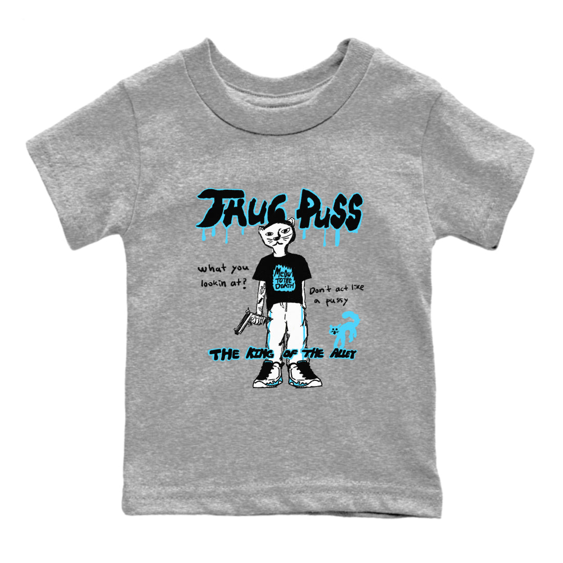 9s Powder Blue shirt to match jordans Thug Puss sneaker tees Air Jordan 9 Powder Blue Drip Gear Zone baby toddler Heather Grey 2 cotton Shirt