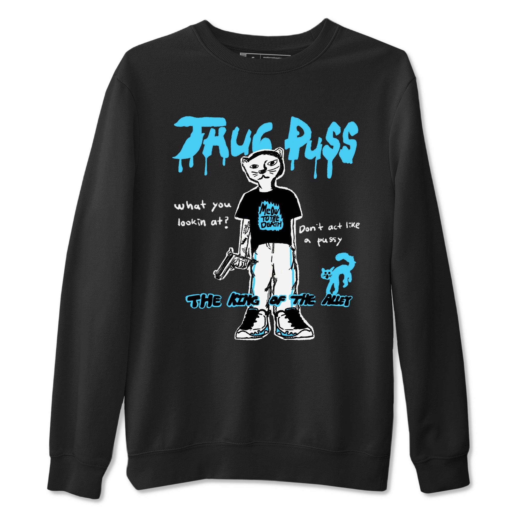9s Powder Blue shirt to match jordans Thug Puss sneaker tees Air Jordan 9 Powder Blue Drip Gear Zone unisex cotton Black 2 crew neck shirt