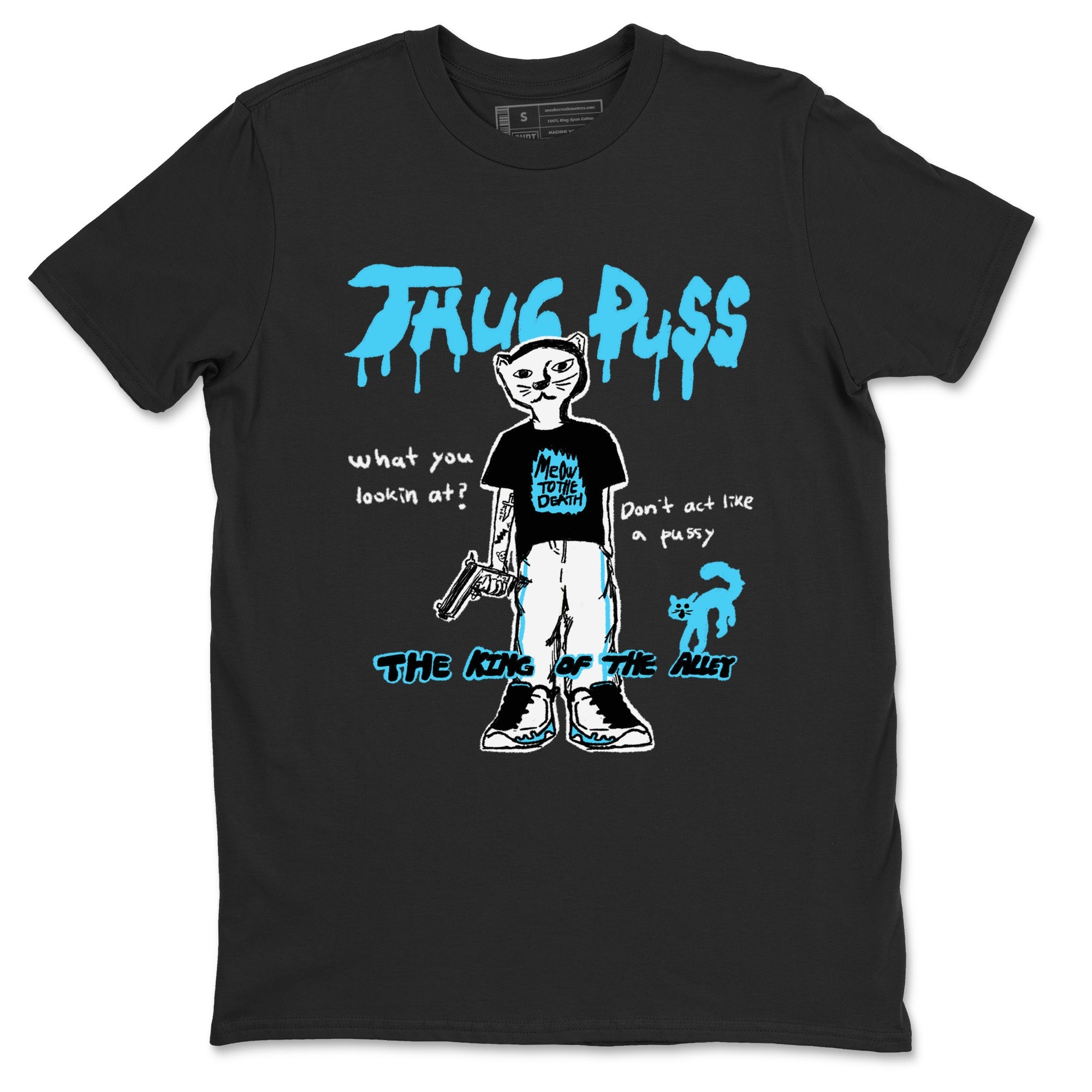 9s Powder Blue shirt to match jordans Thug Puss sneaker tees Air Jordan 9 Powder Blue Drip Gear Zone unisex cotton Black 2 crew neck shirt
