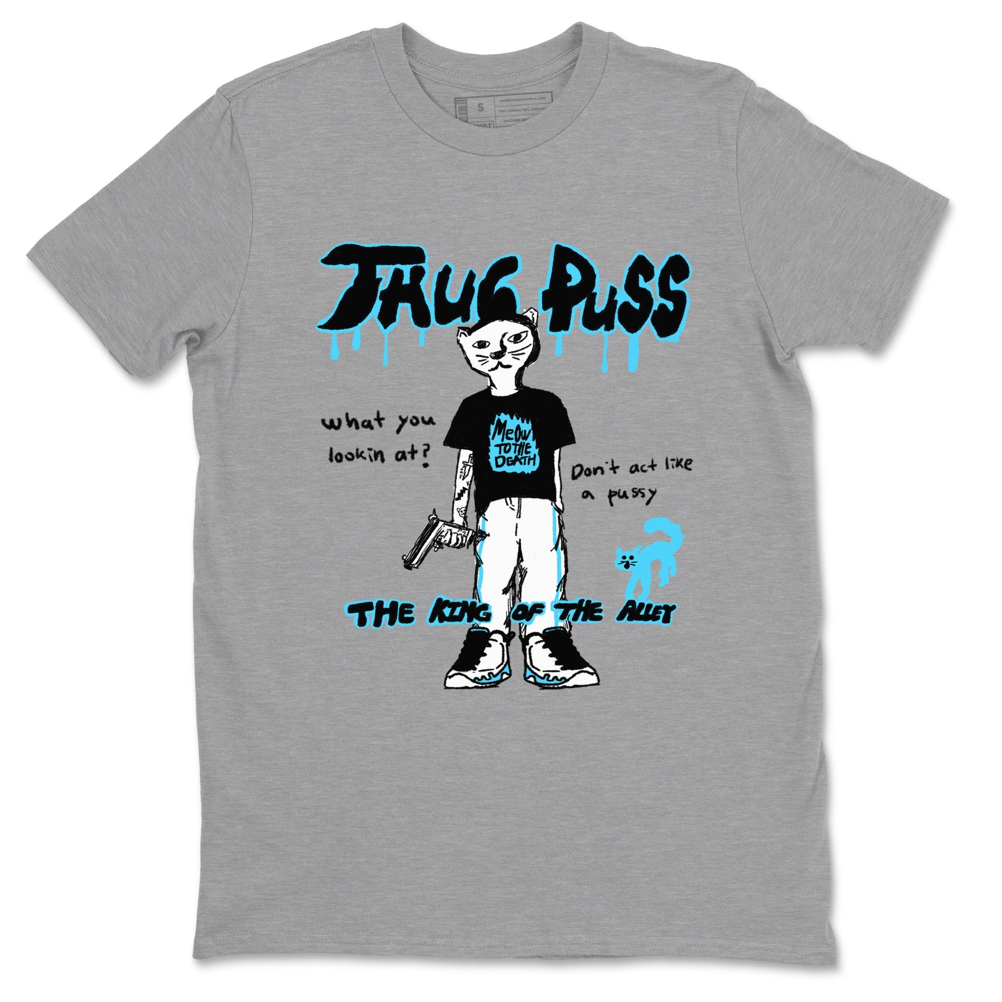 9s Powder Blue shirt to match jordans Thug Puss sneaker tees Air Jordan 9 Powder Blue Drip Gear Zone unisex cotton Heather Grey 2 crew neck shirt