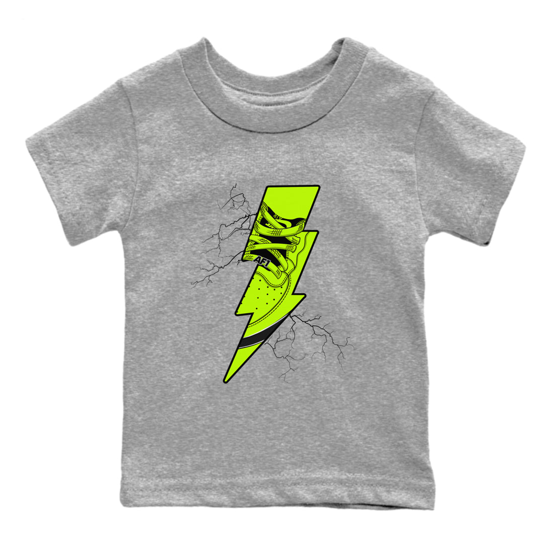 Air Force 1 Low Dance Volt shirts to match jordans Thunder Kick sneaker match tees Air Force 1 Volt match shoes to clothes Drip Gear Zone Youth Baby Heather Grey 2 tee