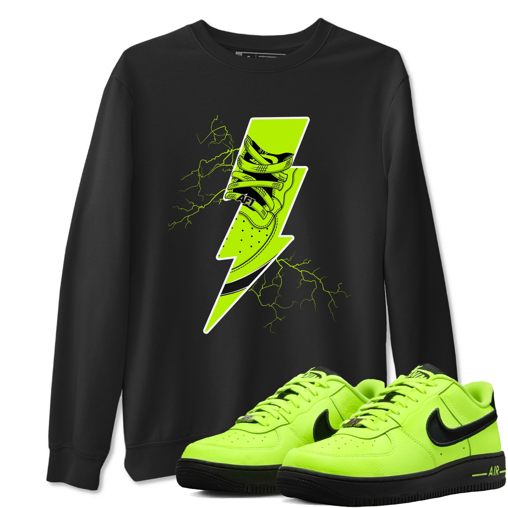 Air Force 1 Low Dance Volt shirts to match jordans Thunder Kick sneaker match tees Air Force 1 Volt match shoes to clothes Drip Gear Zone unisex cotton Black 1 shirts
