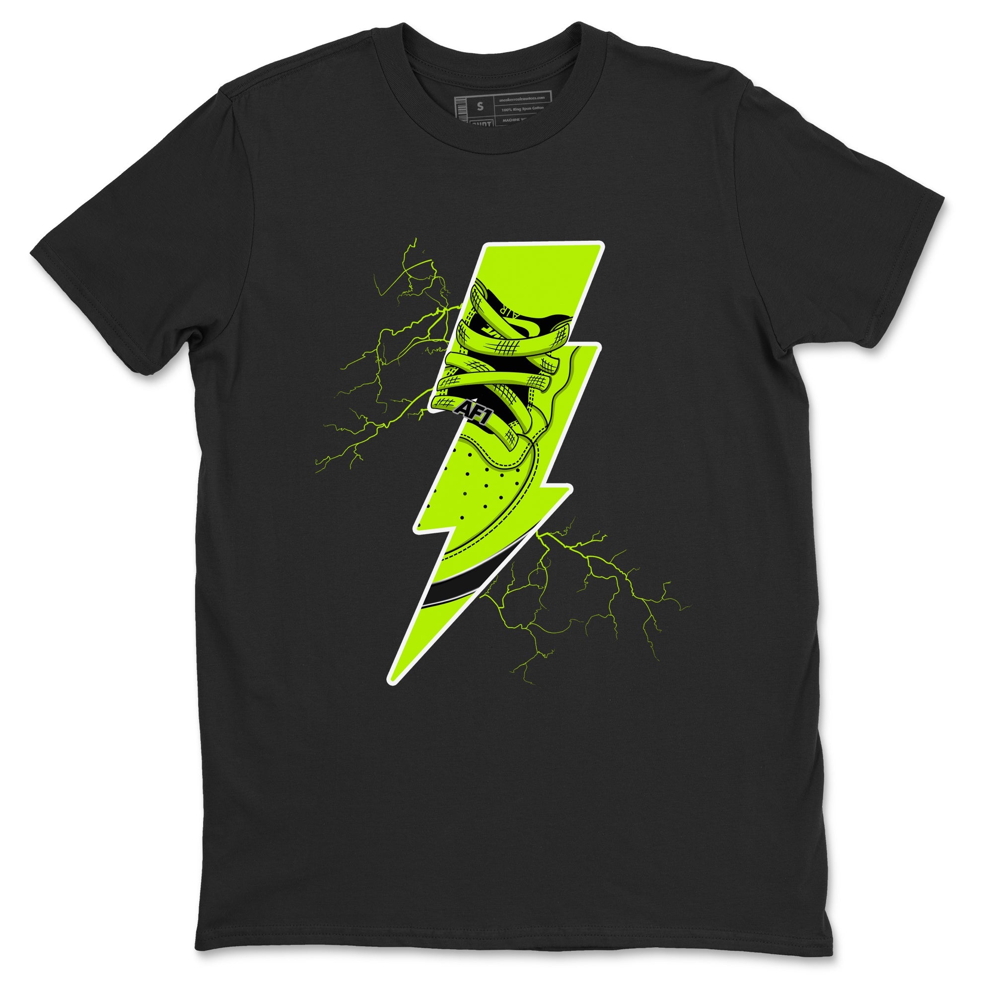 Air Force 1 Low Dance Volt shirts to match jordans Thunder Kick sneaker match tees Air Force 1 Volt match shoes to clothes Drip Gear Zone unisex cotton Black 2 shirts