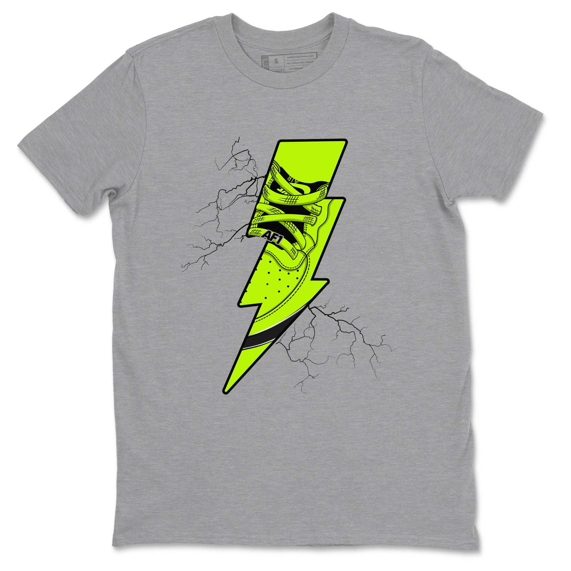 Air Force 1 Low Dance Volt shirts to match jordans Thunder Kick sneaker match tees Air Force 1 Volt match shoes to clothes Drip Gear Zone unisex cotton Heather Grey 2 shirts