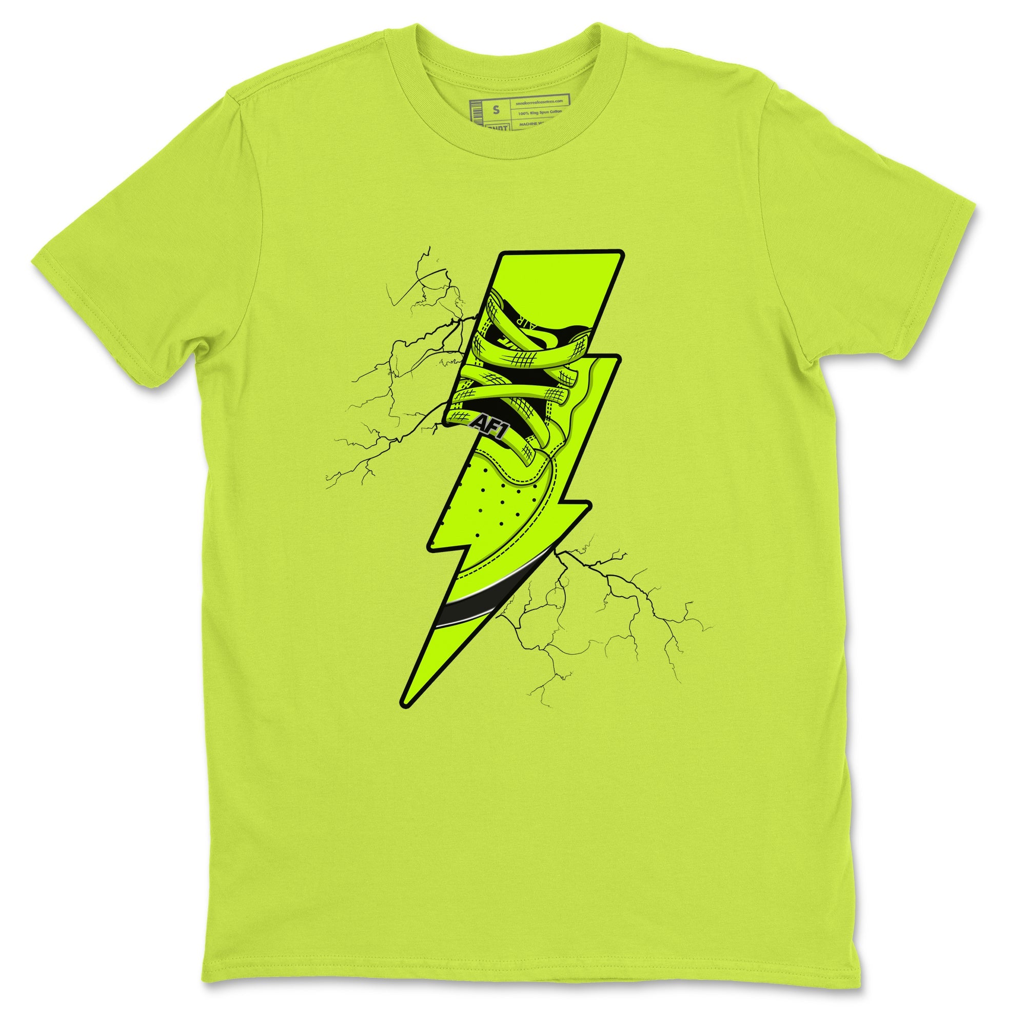 Air Force 1 Low Dance Volt shirts to match jordans Thunder Kick sneaker match tees Air Force 1 Volt match shoes to clothes Drip Gear Zone unisex cotton Safety Green 2 shirts