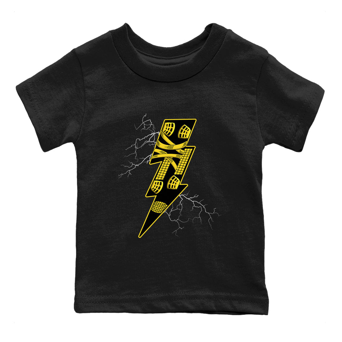 AJ4 Thunder shirts to match jordans Thunder Kick sneaker match tees Air Jordan 4 Thunder Drip Gear Zone streetwear brand Baby and Youth Black 2 cotton tee