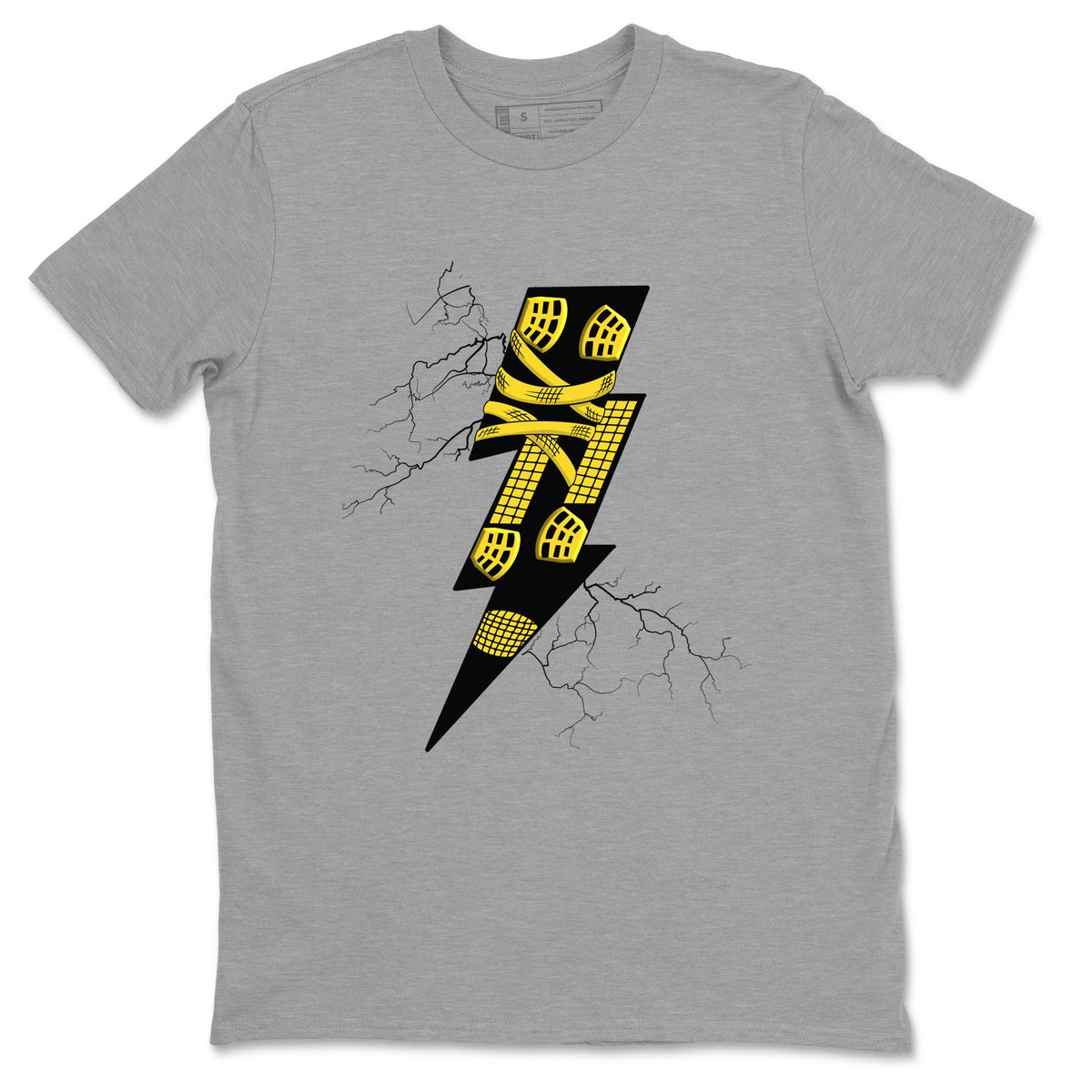 AJ4 Thunder shirts to match jordans Thunder Kick sneaker match tees Air Jordan 4 Thunder Drip Gear Zone streetwear brand Heather Grey 2 unisex cotton tee