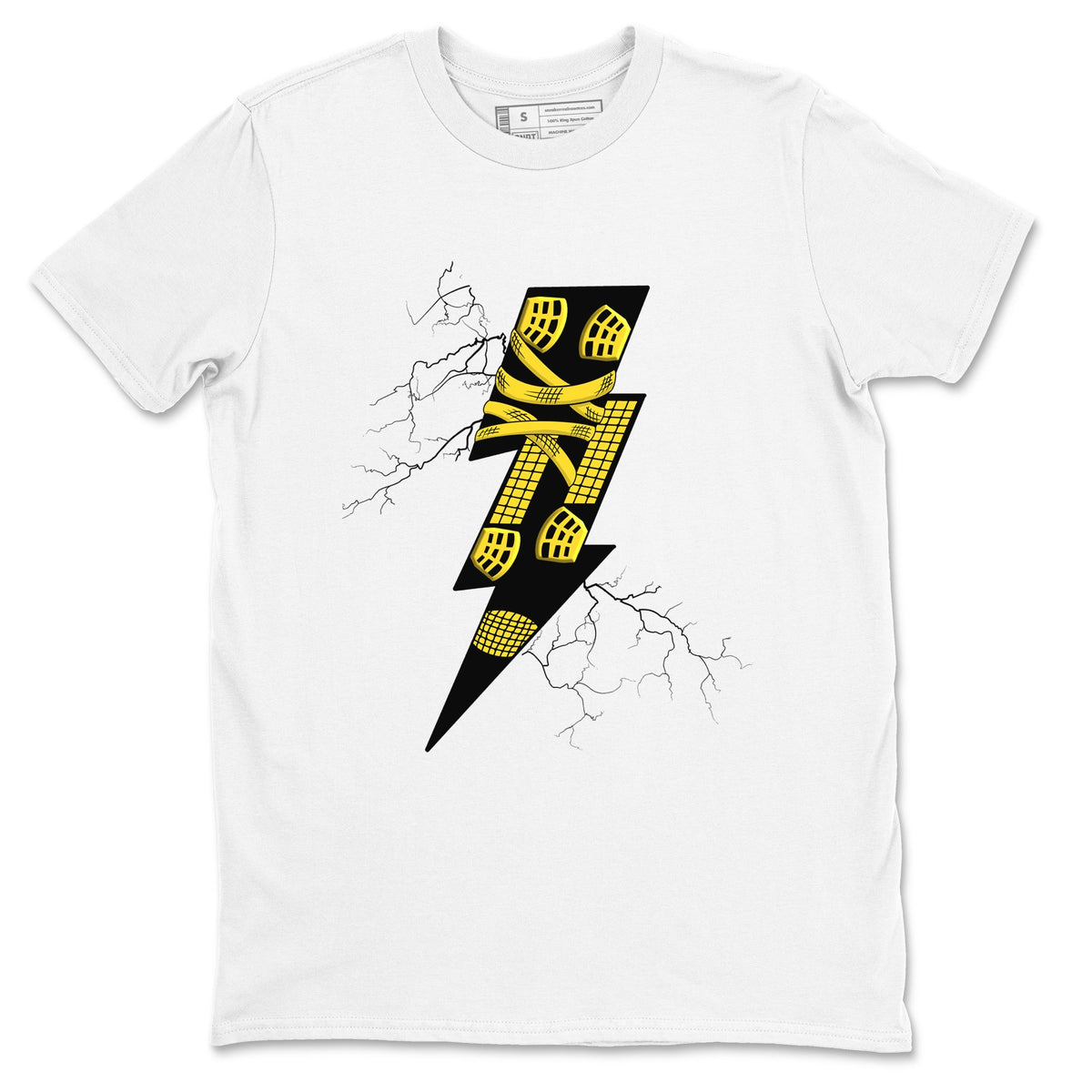 AJ4 Thunder shirts to match jordans Thunder Kick sneaker match tees Air Jordan 4 Thunder Drip Gear Zone streetwear brand White 2 unisex cotton tee