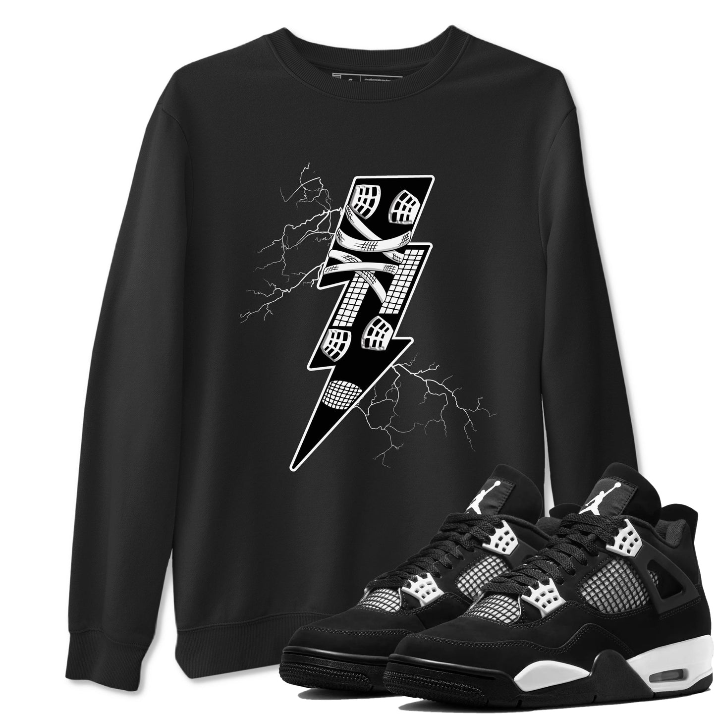 AJ4 White Thunder shirts to match jordans Thunder Kick sneaker match tees Air Jordan 4 White Thunder Drip Gear Zone streetwear brand Black 1 unisex cotton tee