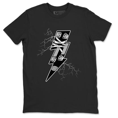 AJ4 White Thunder shirts to match jordans Thunder Kick sneaker match tees Air Jordan 4 White Thunder Drip Gear Zone streetwear brand Black 2 unisex cotton tee