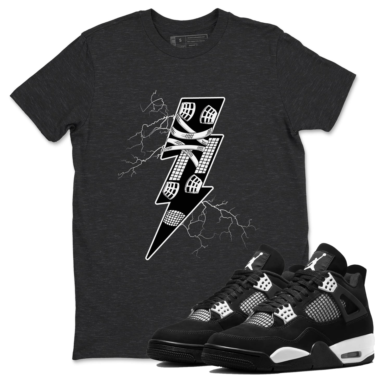 AJ4 White Thunder shirts to match jordans Thunder Kick sneaker match tees Air Jordan 4 White Thunder Drip Gear Zone streetwear brand Charcoal Heather 1 unisex cotton tee