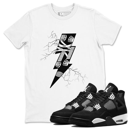 AJ4 White Thunder shirts to match jordans Thunder Kick sneaker match tees Air Jordan 4 White Thunder Drip Gear Zone streetwear brand White 1 unisex cotton tee