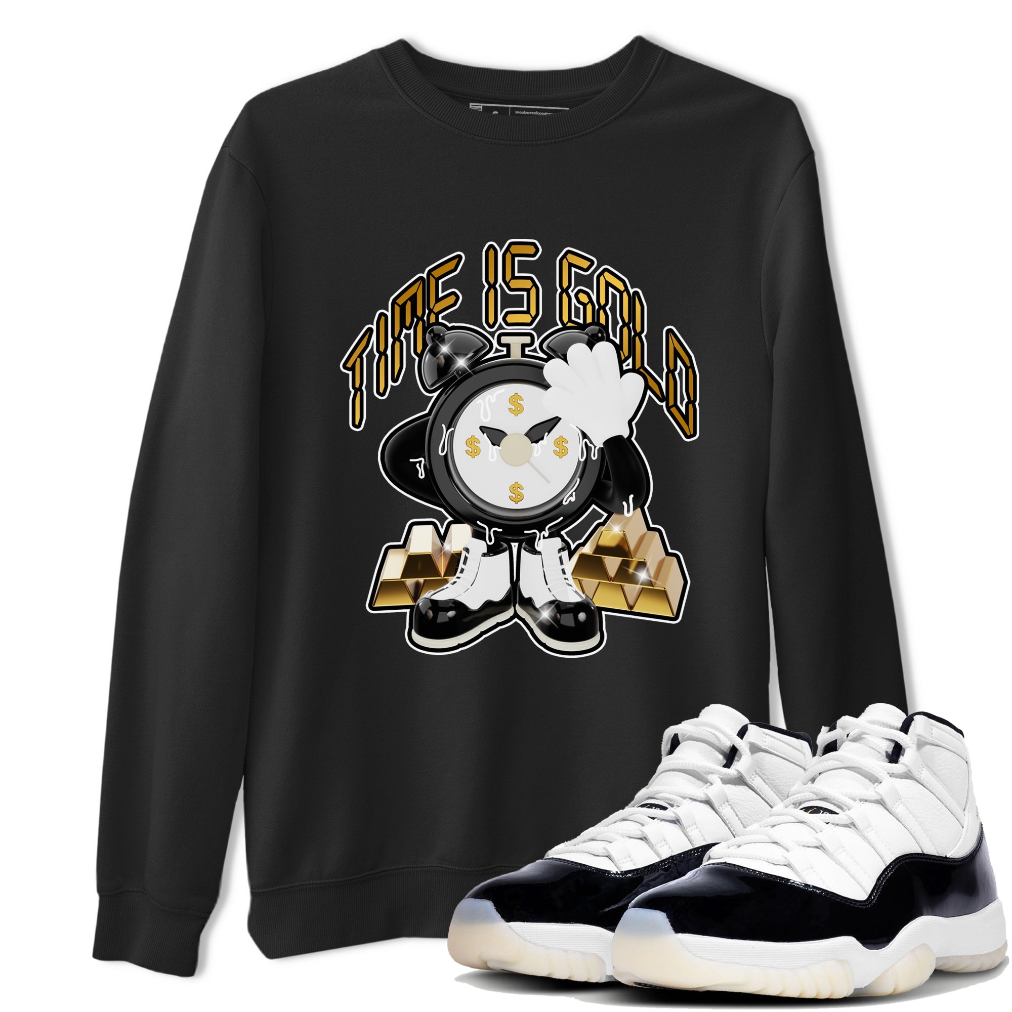 Air Jordan 11 Gratitude shirt to match jordans Time Is Gold sneaker tees AJ11 Gratitude Drip Gear Zone Unisex Black 1 T-Shirt