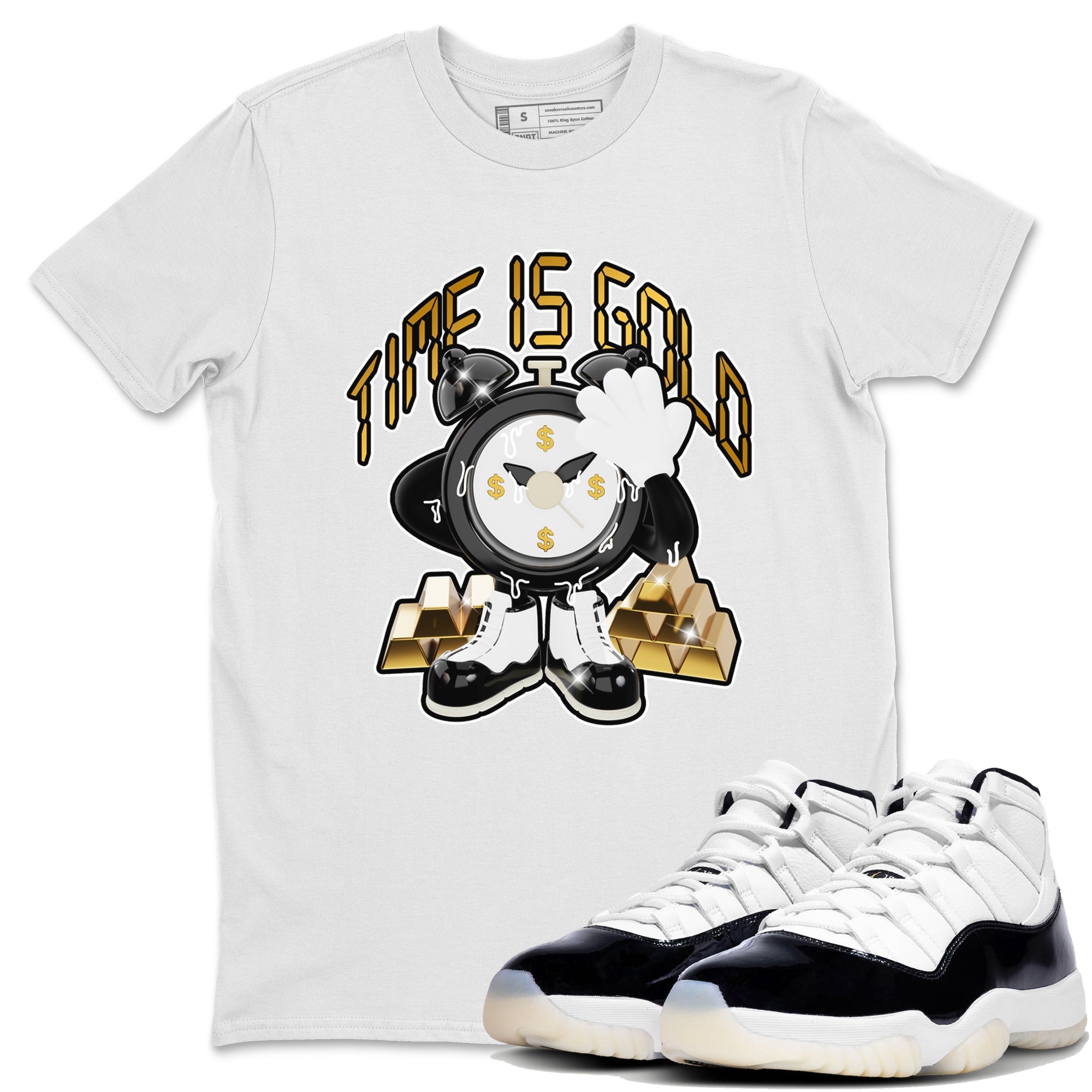 Air Jordan 11 Gratitude shirt to match jordans Time Is Gold sneaker tees AJ11 Gratitude Drip Gear Zone Unisex White 1 T-Shirt