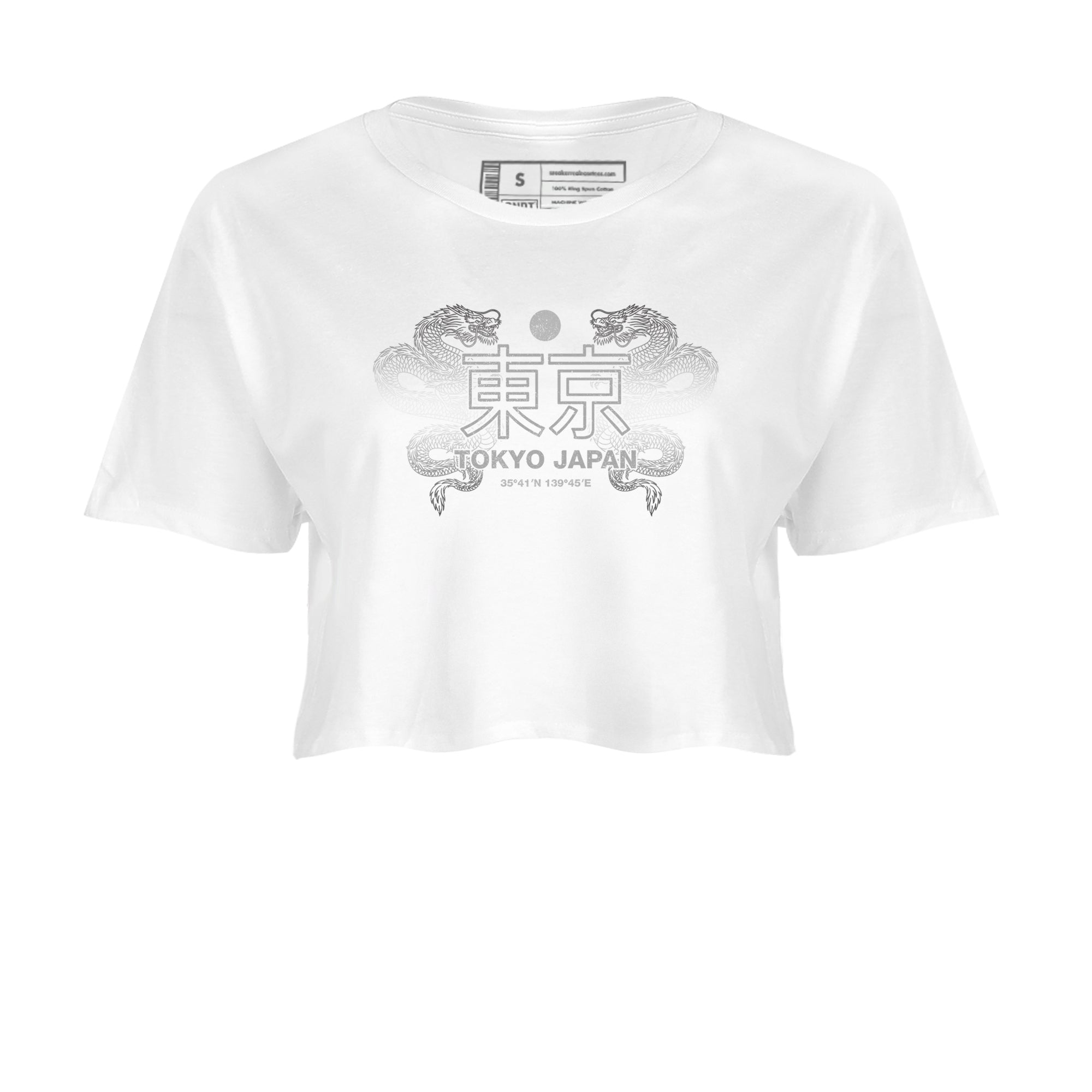11s Grand Finale Sneaker match tees  Sneaker Tees To Match Jordan 11 Grand Finale Sneakers  Tokyo Dragons Crop Graphic T-Shirt White 2