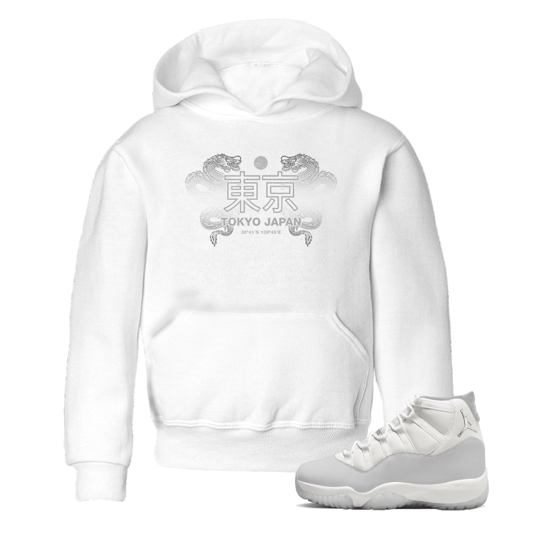 11s Grand Finale Sneaker match tees  Sneaker Tees To Match Jordan 11 Grand Finale Sneakers  Tokyo Dragons Kids Graphic T-Shirt White 1