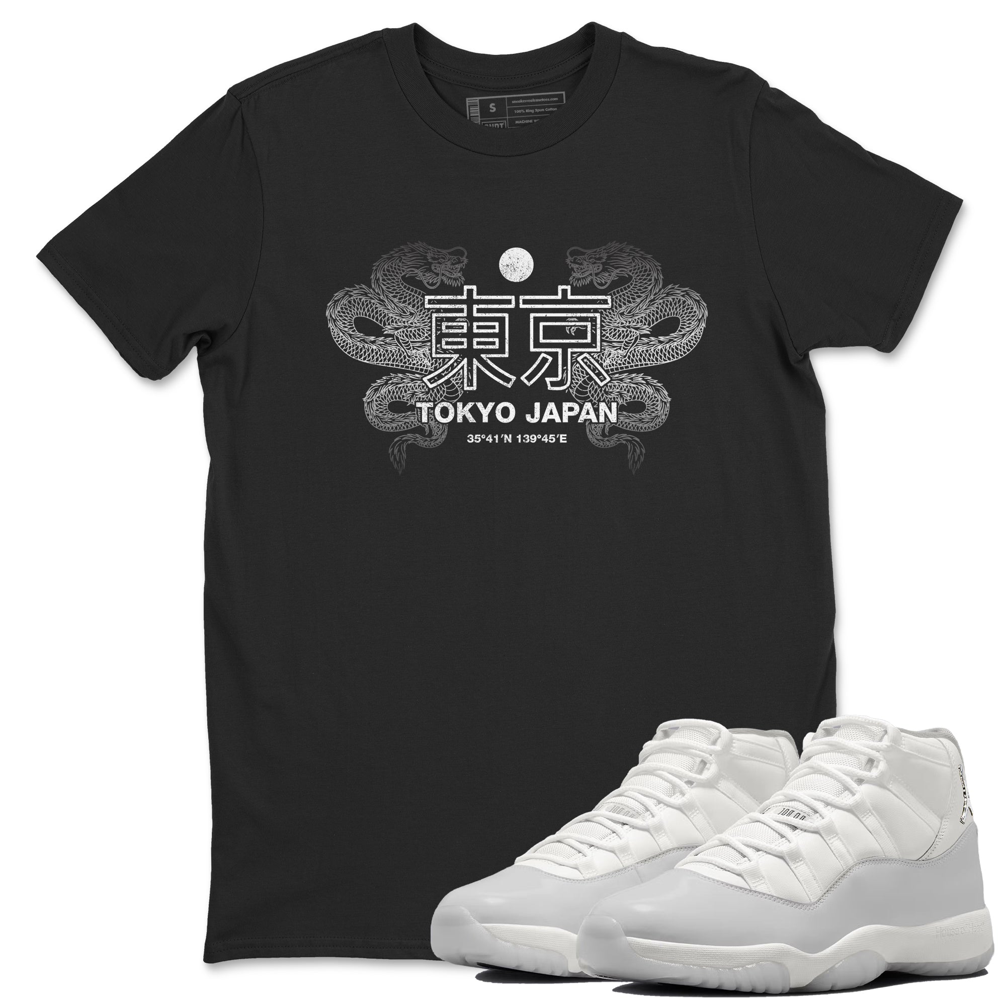 11s Grand Finale Sneaker match tees  Sneaker Tees To Match Jordan 11 Grand Finale Sneakers  Tokyo Dragons Graphic Tee Black 1