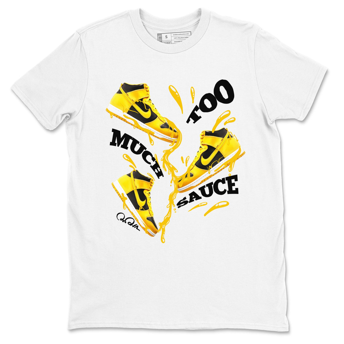 Dunk High Wu Tang shirts to match jordans Too Much Sauce sneaker match tees Dunk High Wu Tang match shoes to clothes Drip Gear Zone unisex cotton White 2 shirts