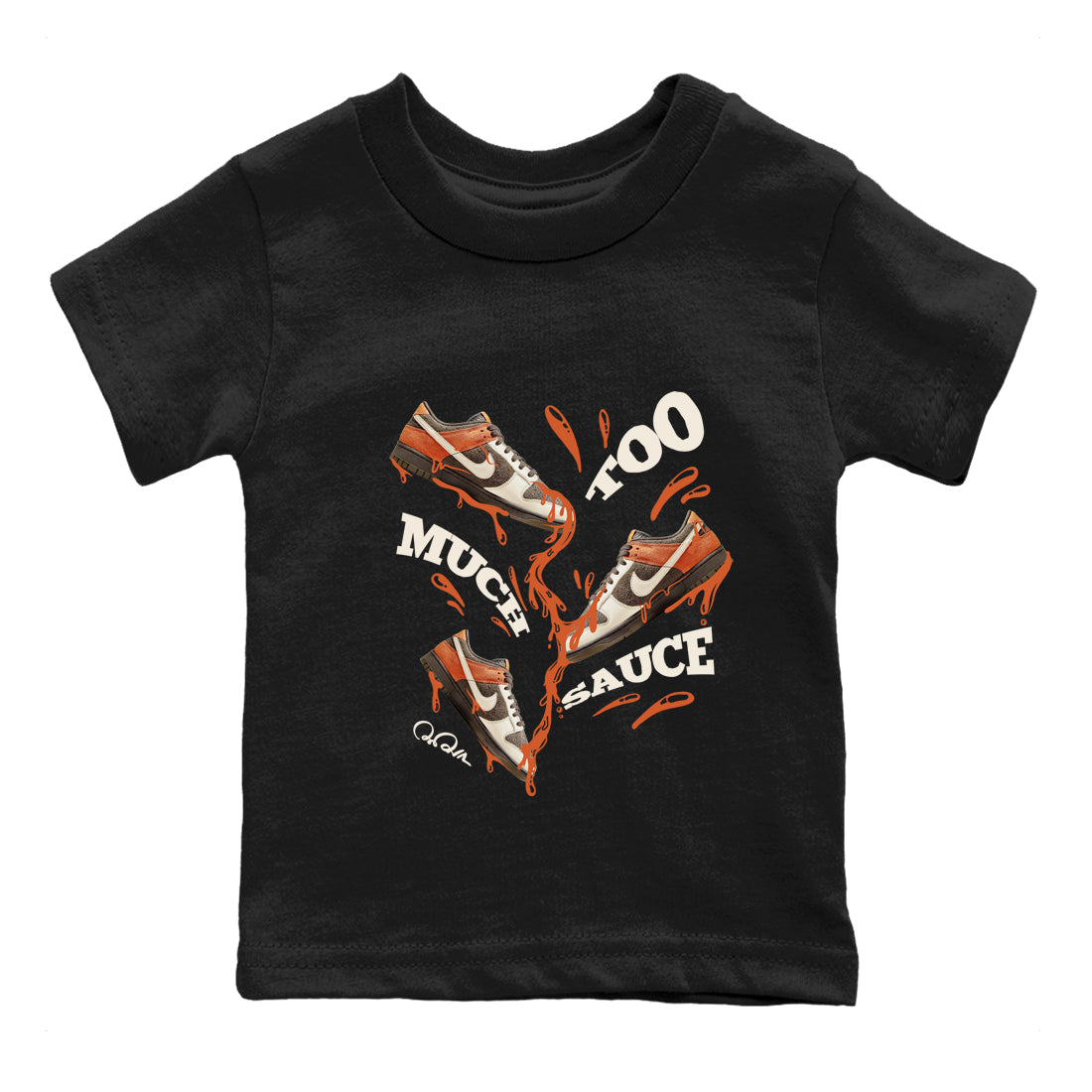 Dunk Red Panda shirt to match jordans Too Much Sauce sneaker tees Nike Dunk LowRed Panda Drip Gear Zone Baby Toddler Black 2 T-Shirt