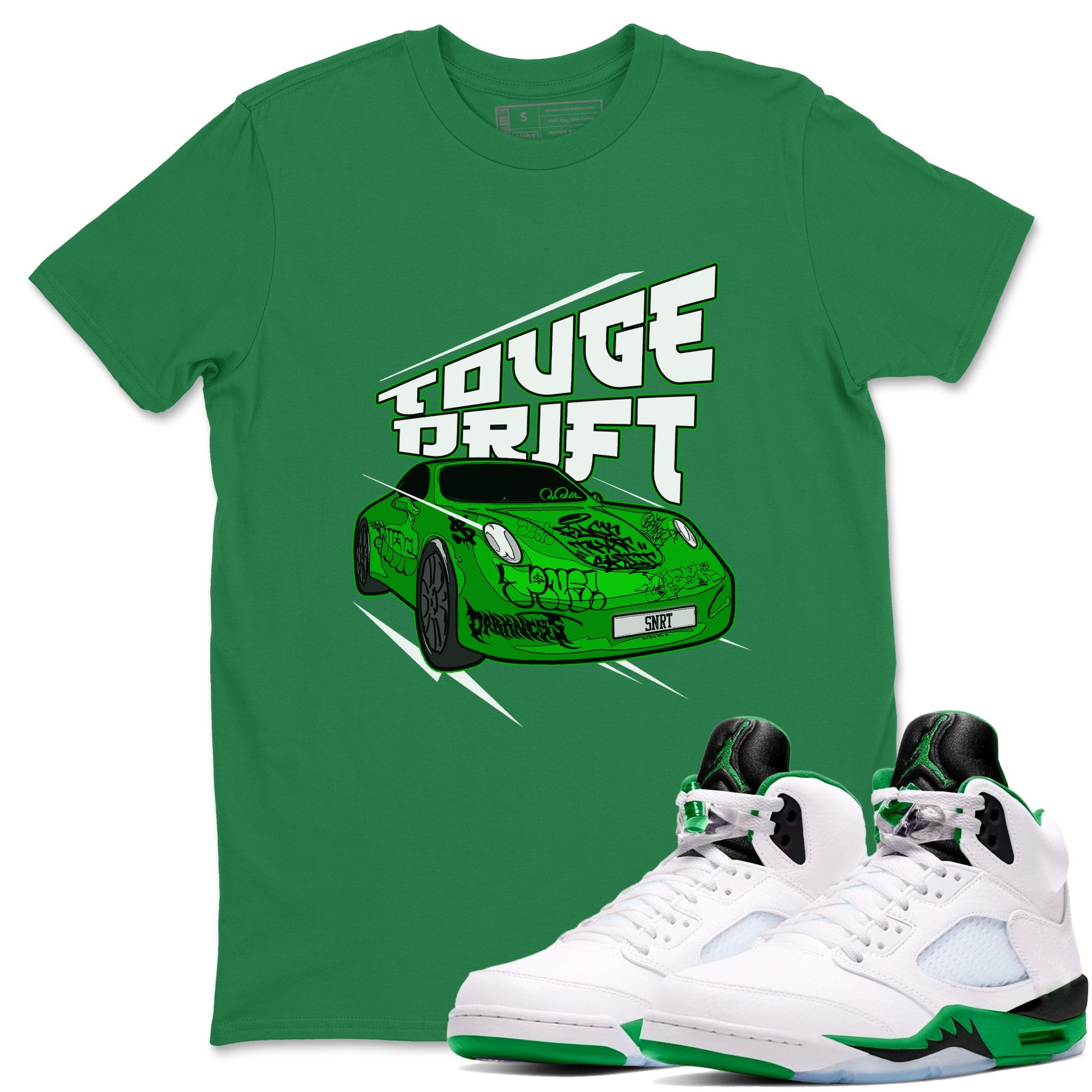 Air Jordan 5 Lucky Green shirt to match jordans Touge Drift sneaker tees AJ5 Lucky Green Drip Gear Zone Unisex Kelly Green 1 T-Shirt