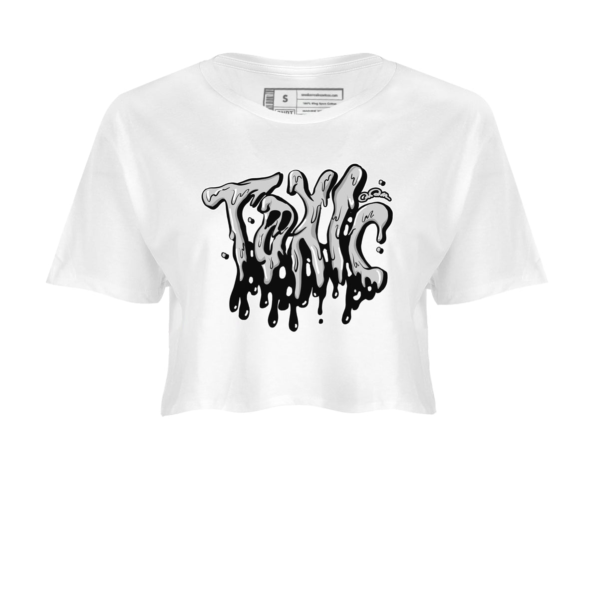 1s Wolf Grey shirts to match jordans Toxic sneaker match tees Air Jordan 1 Wolf Grey Drip Gear Zone streetwear brand White 2 crop tee