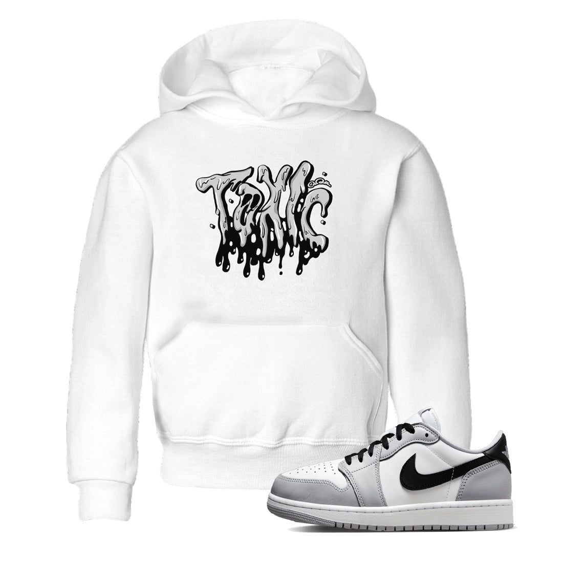 1s Wolf Grey shirts to match jordans Toxic sneaker match tees Air Jordan 1 Wolf Grey Drip Gear Zone streetwear brand Baby and Youth White 1 cotton tee