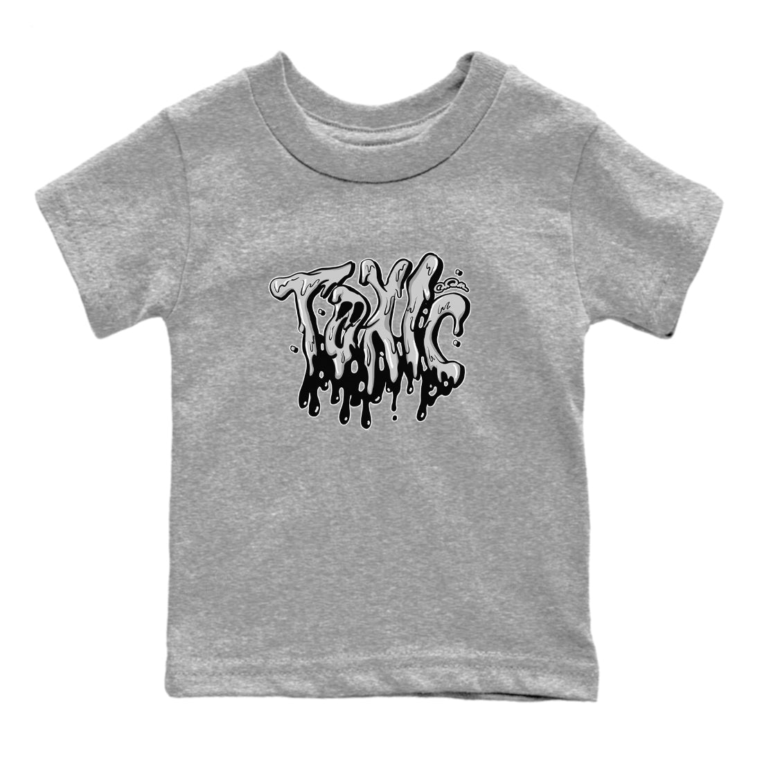 1s Wolf Grey shirts to match jordans Toxic sneaker match tees Air Jordan 1 Wolf Grey Drip Gear Zone streetwear brand Baby and Youth Heather Grey 2 cotton tee